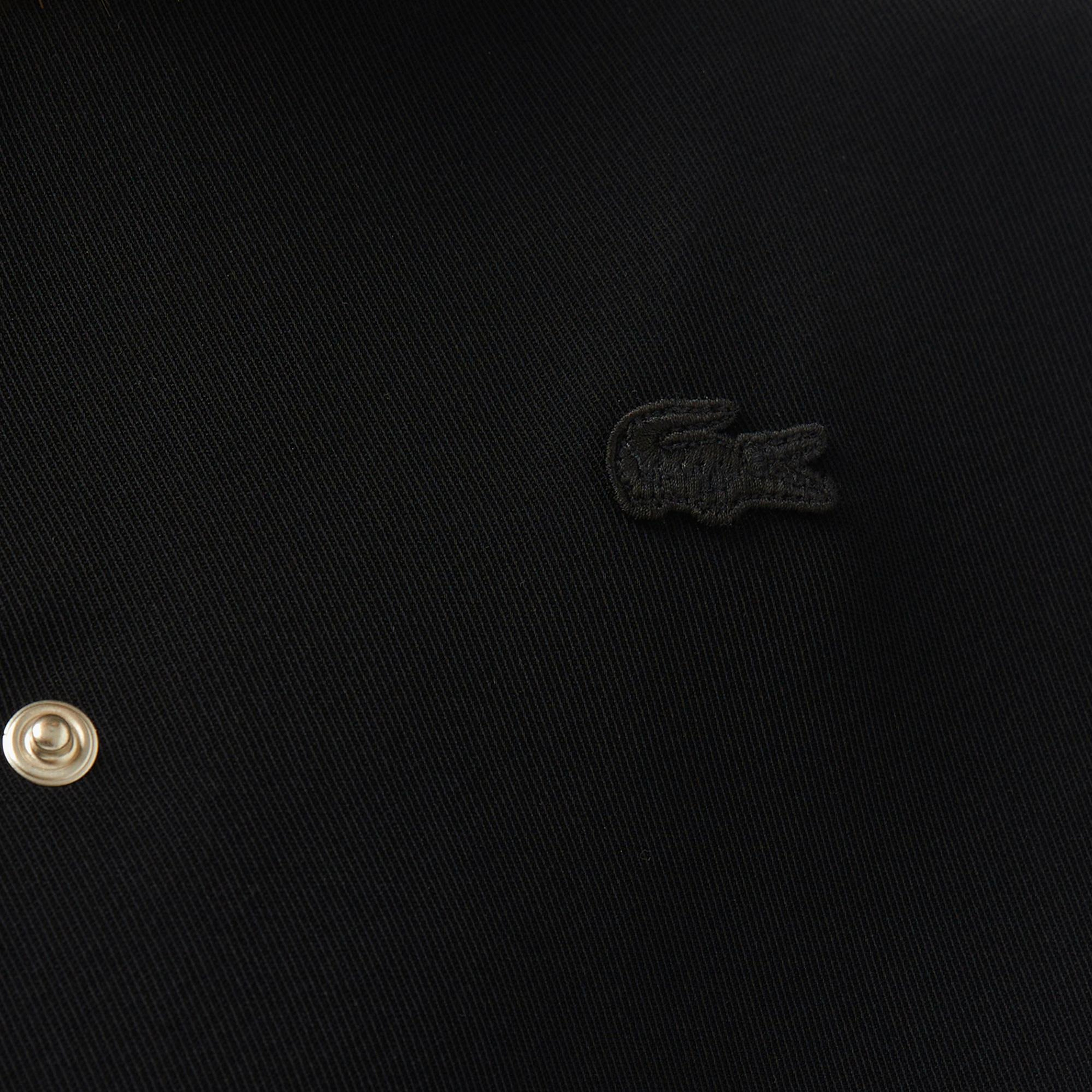 Lacoste Kadın Regular Fit Hakim Yaka Siyah Gömlek