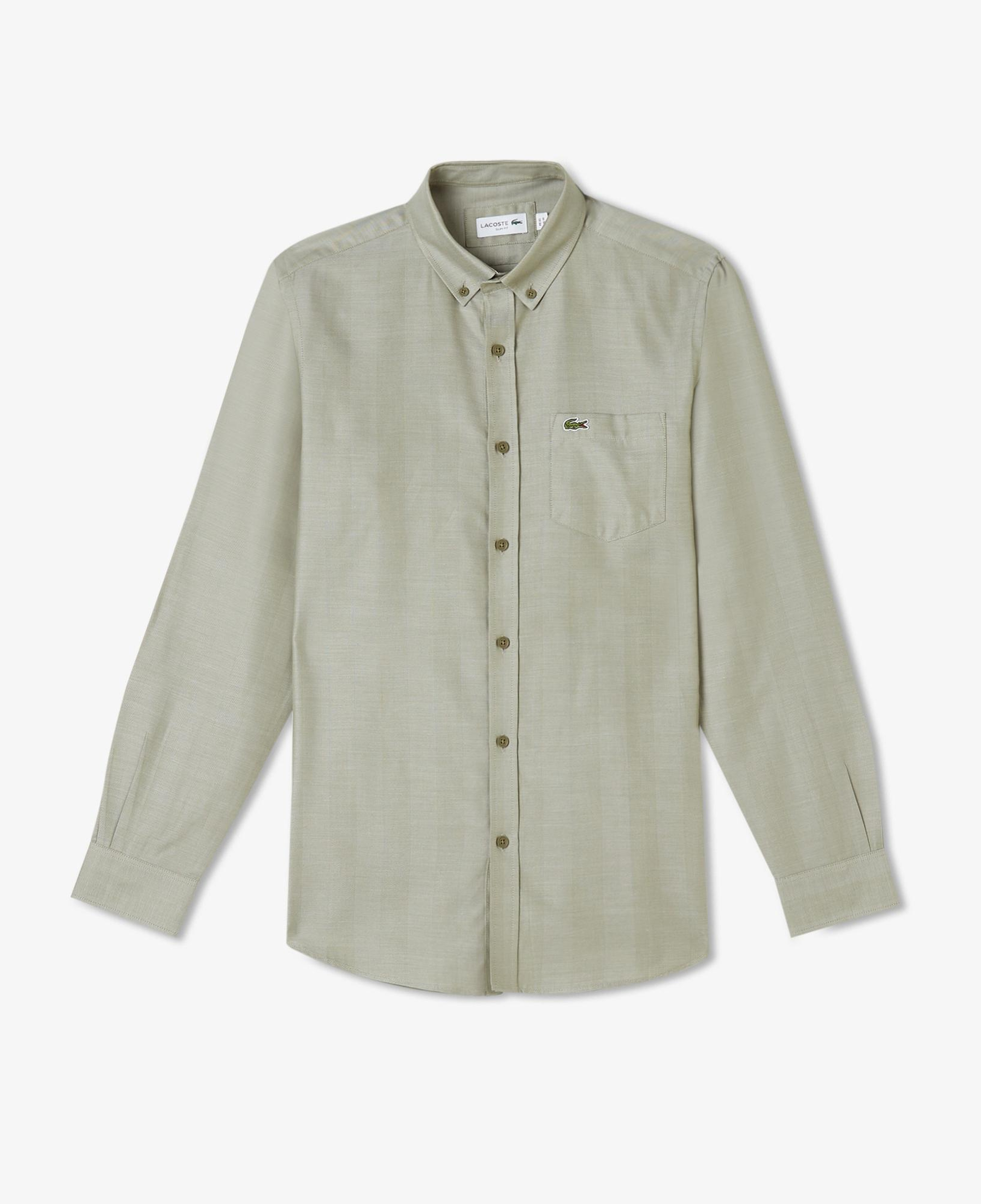 Lacoste Erkek Slim Fit Düğmeli Yaka Gri Gömlek