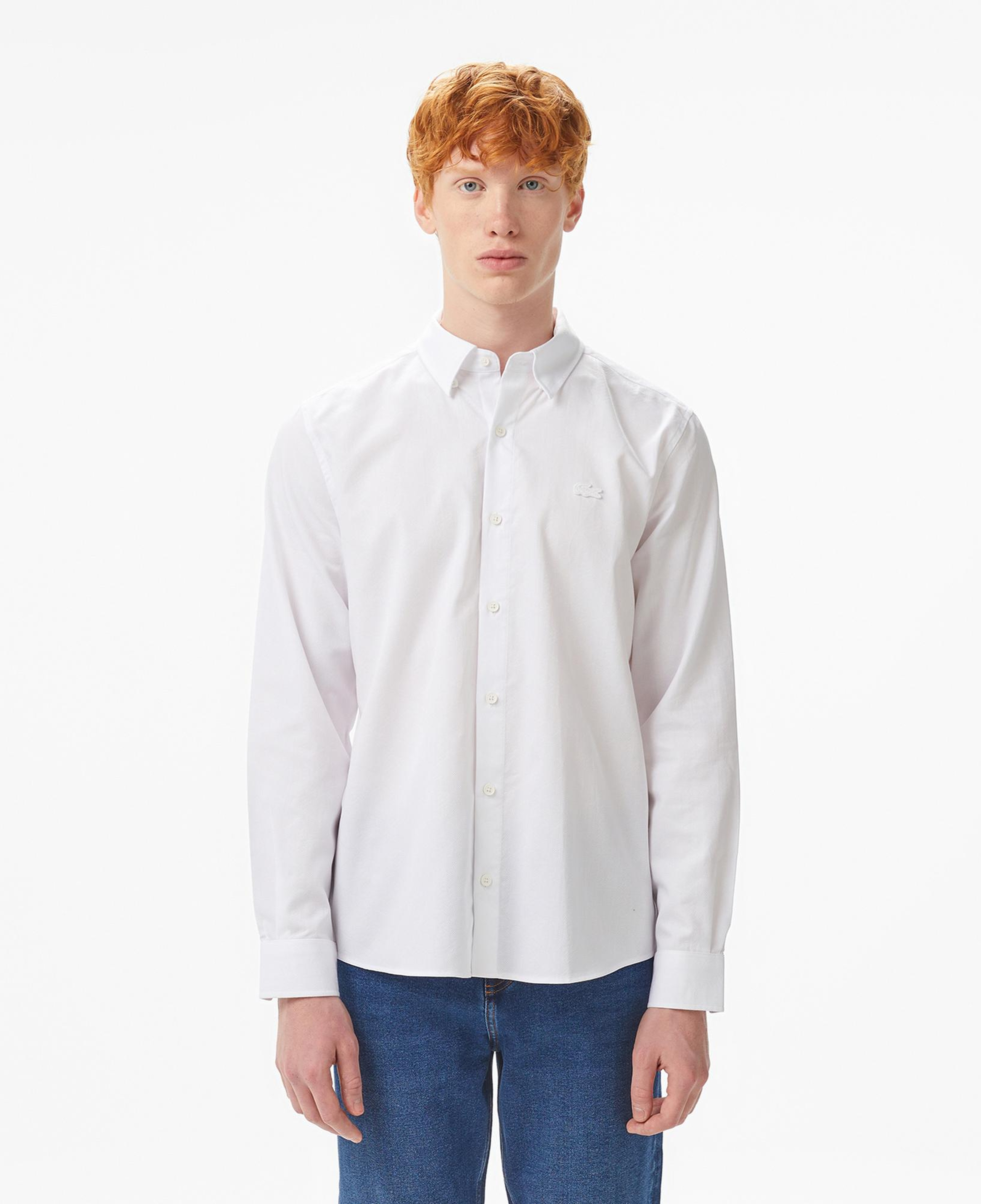 Lacoste Erkek Slim Fit Düğmeli Yaka Beyaz Gömlek