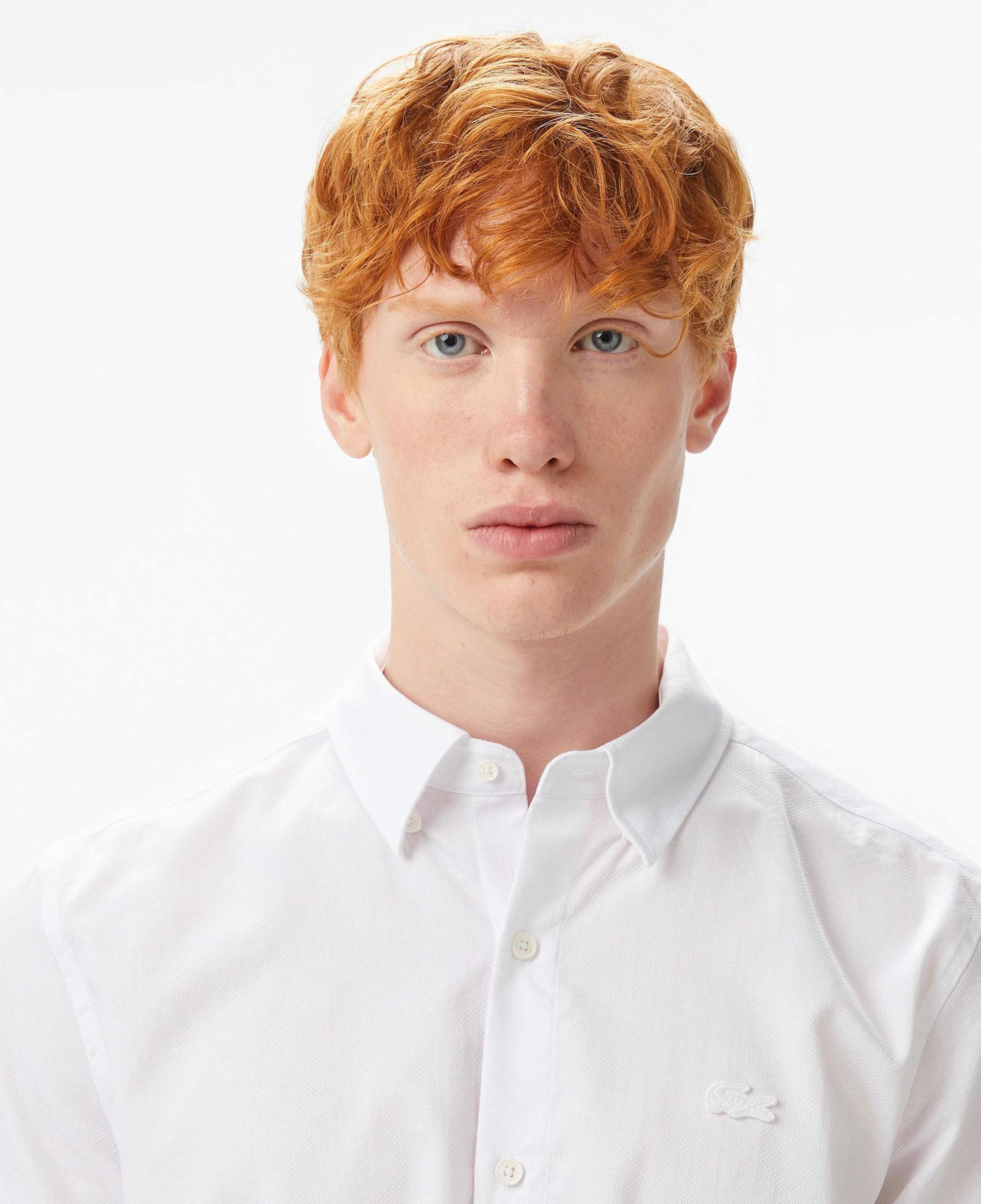 Lacoste Erkek Slim Fit Düğmeli Yaka Beyaz Gömlek