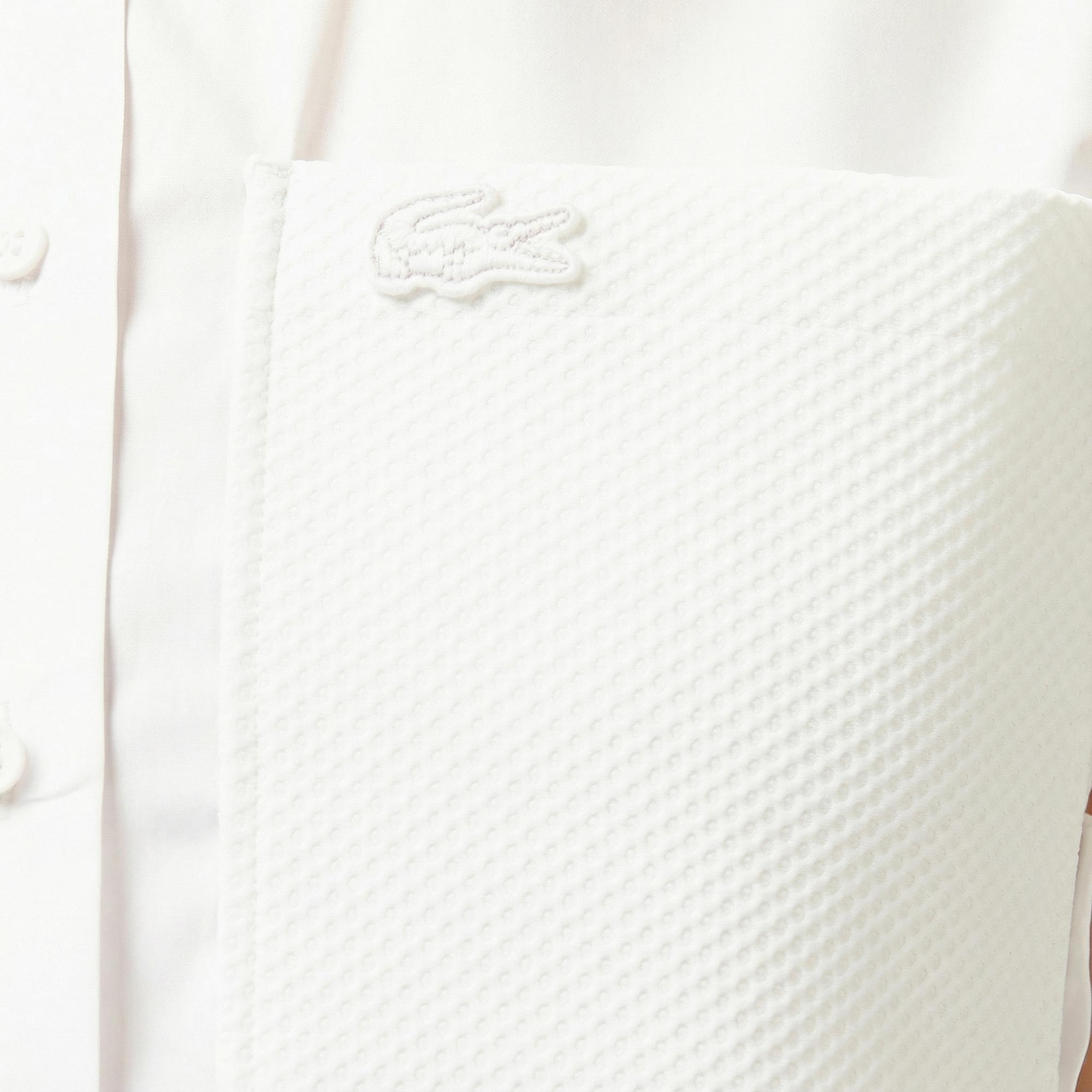 Lacoste Kadın Regular Fit Kolsuz Beyaz Gömlek