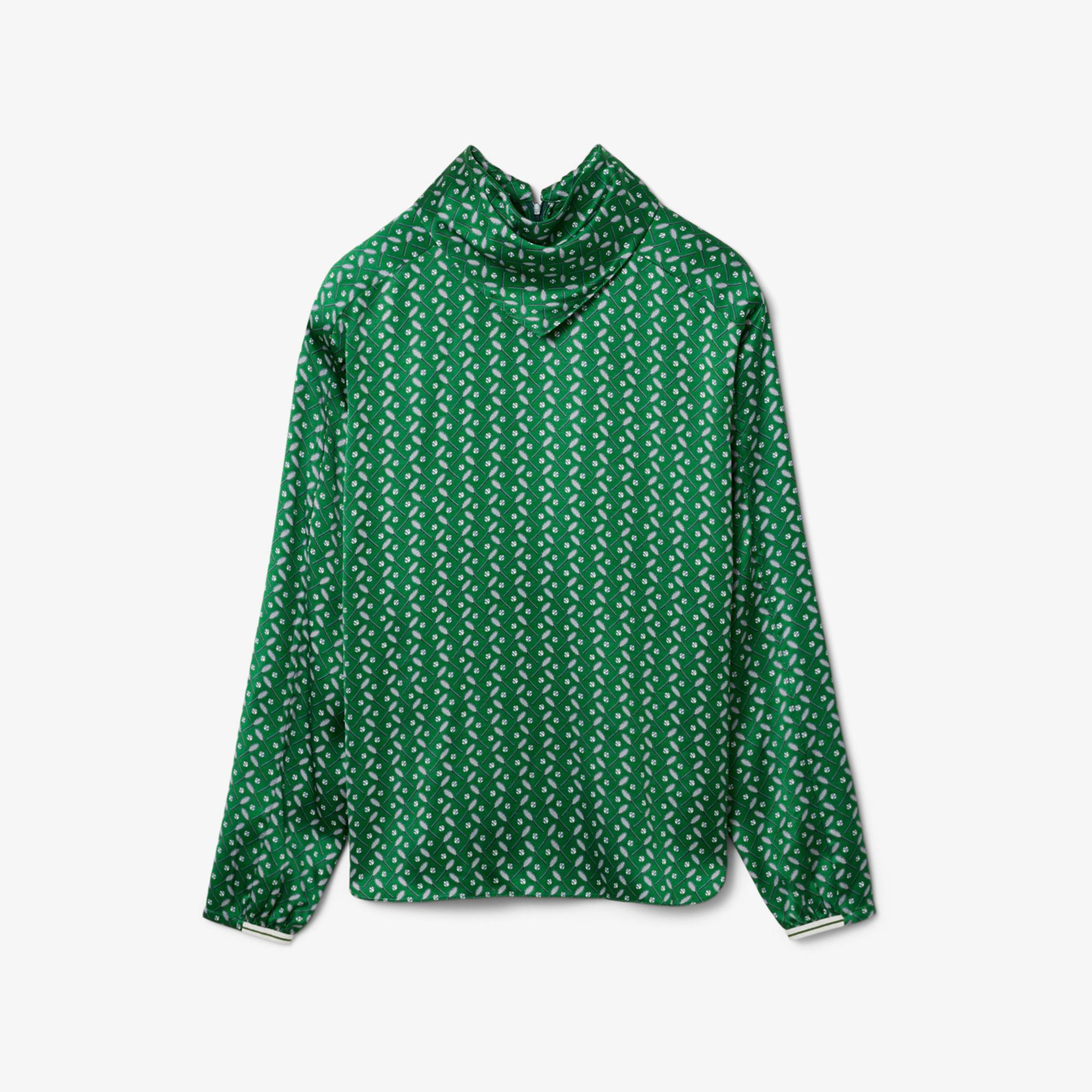 Lacoste Runway Kadın Desenli Yeşil Bluz