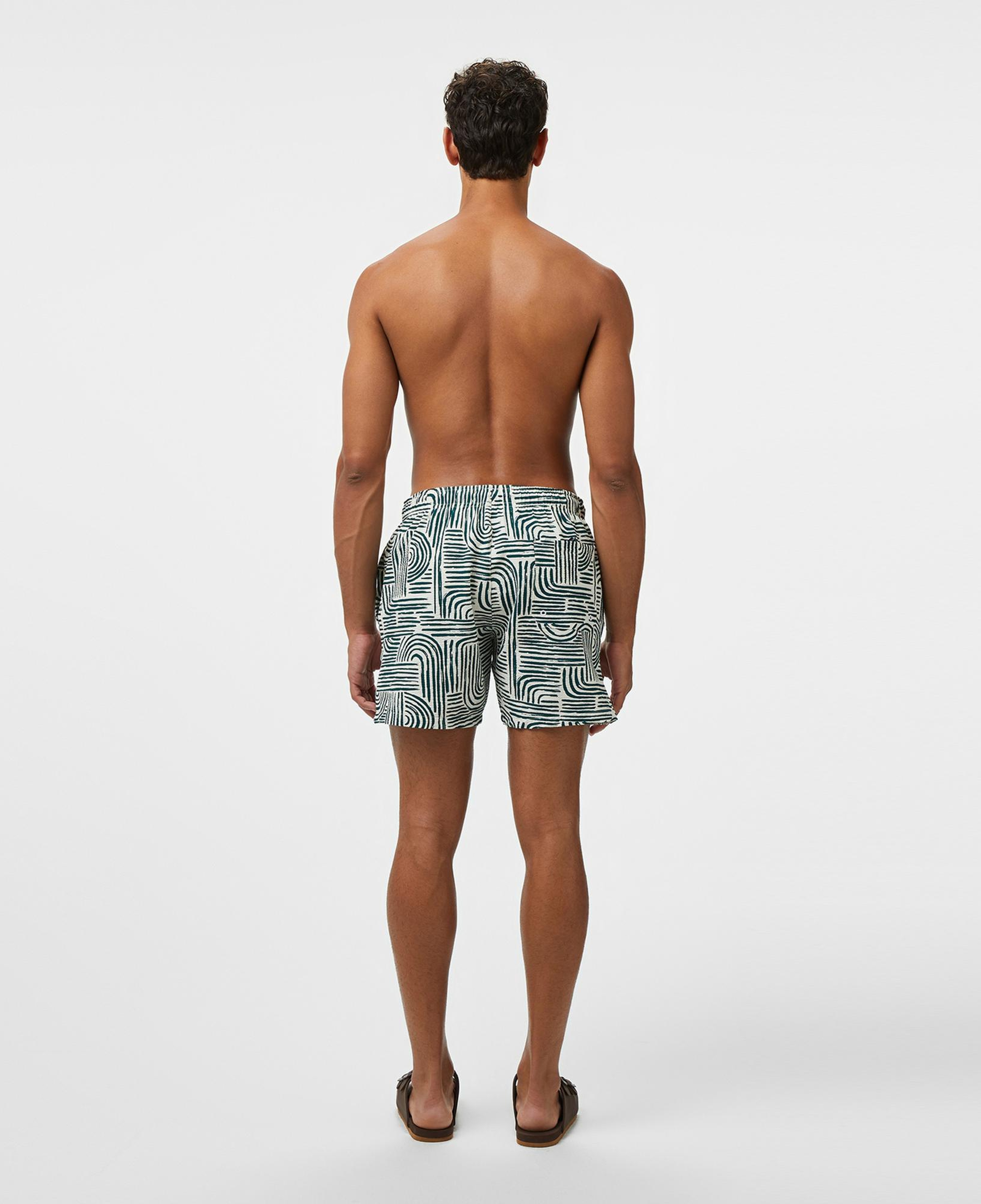 Nautica Erkek Yeşil Regular Fit Desenli Deniz Şortu