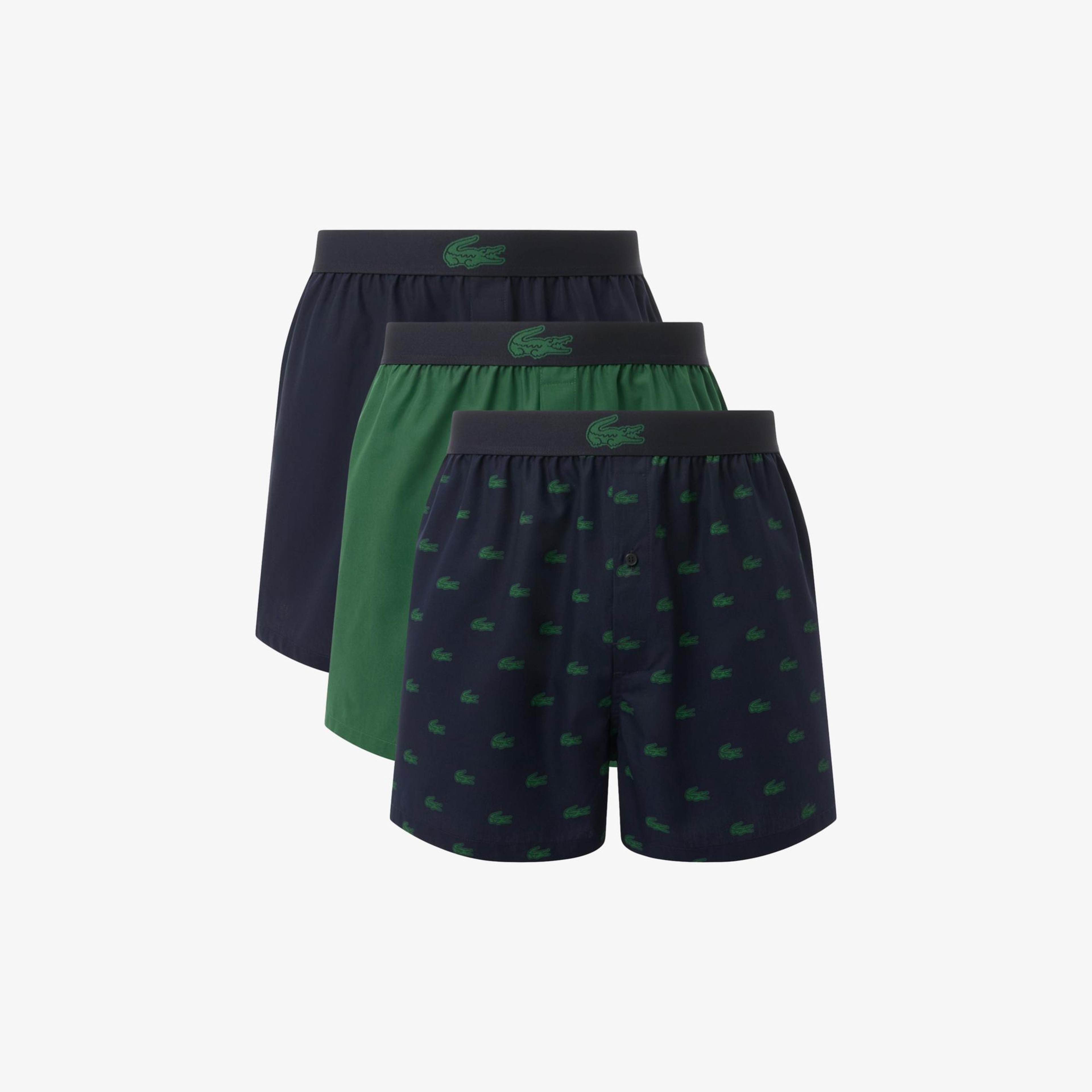Lacoste Erkek 3'lü Koyu Renkli Boxer