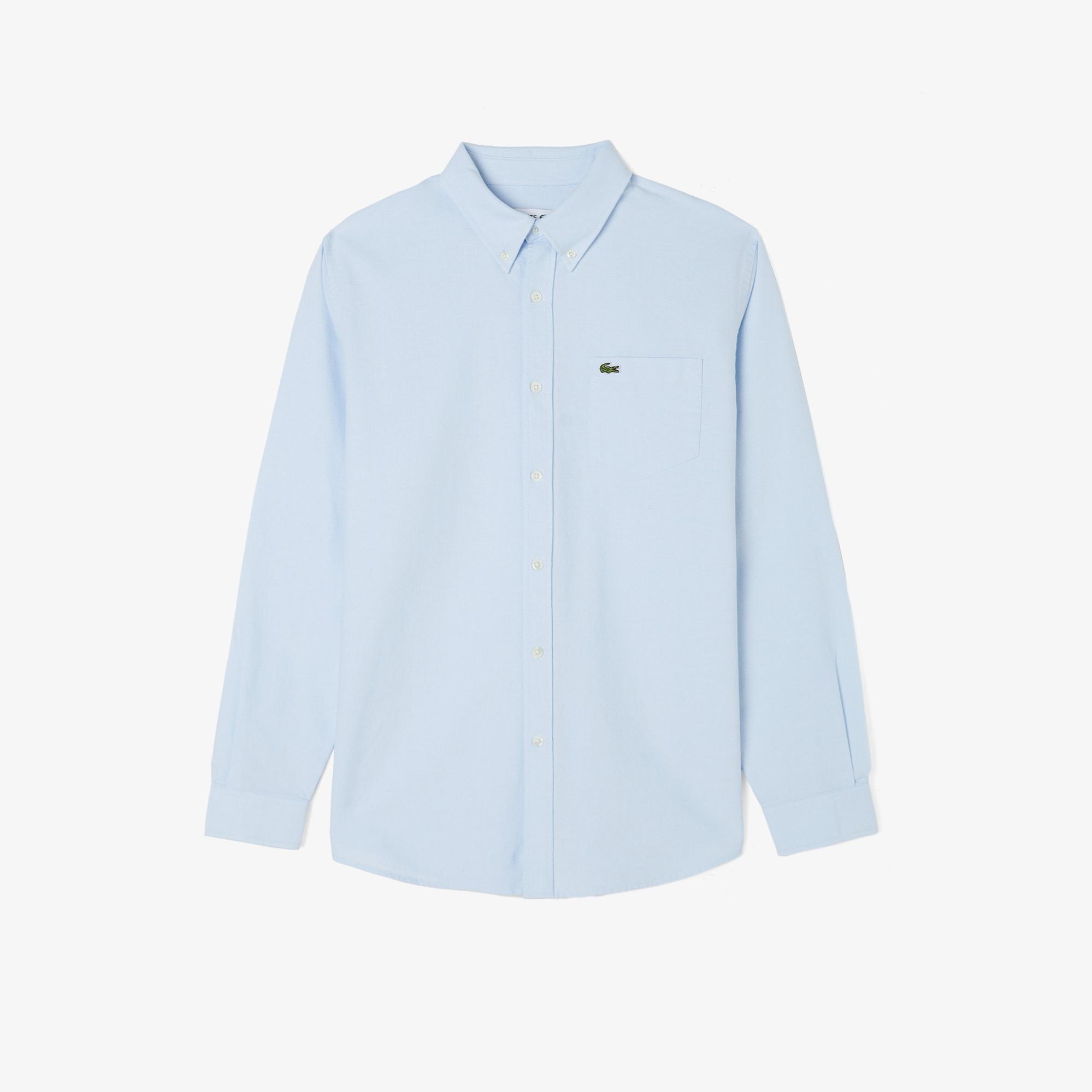 Lacoste Erkek Regular Fit Düğmeli Yaka Mavi Gömlek