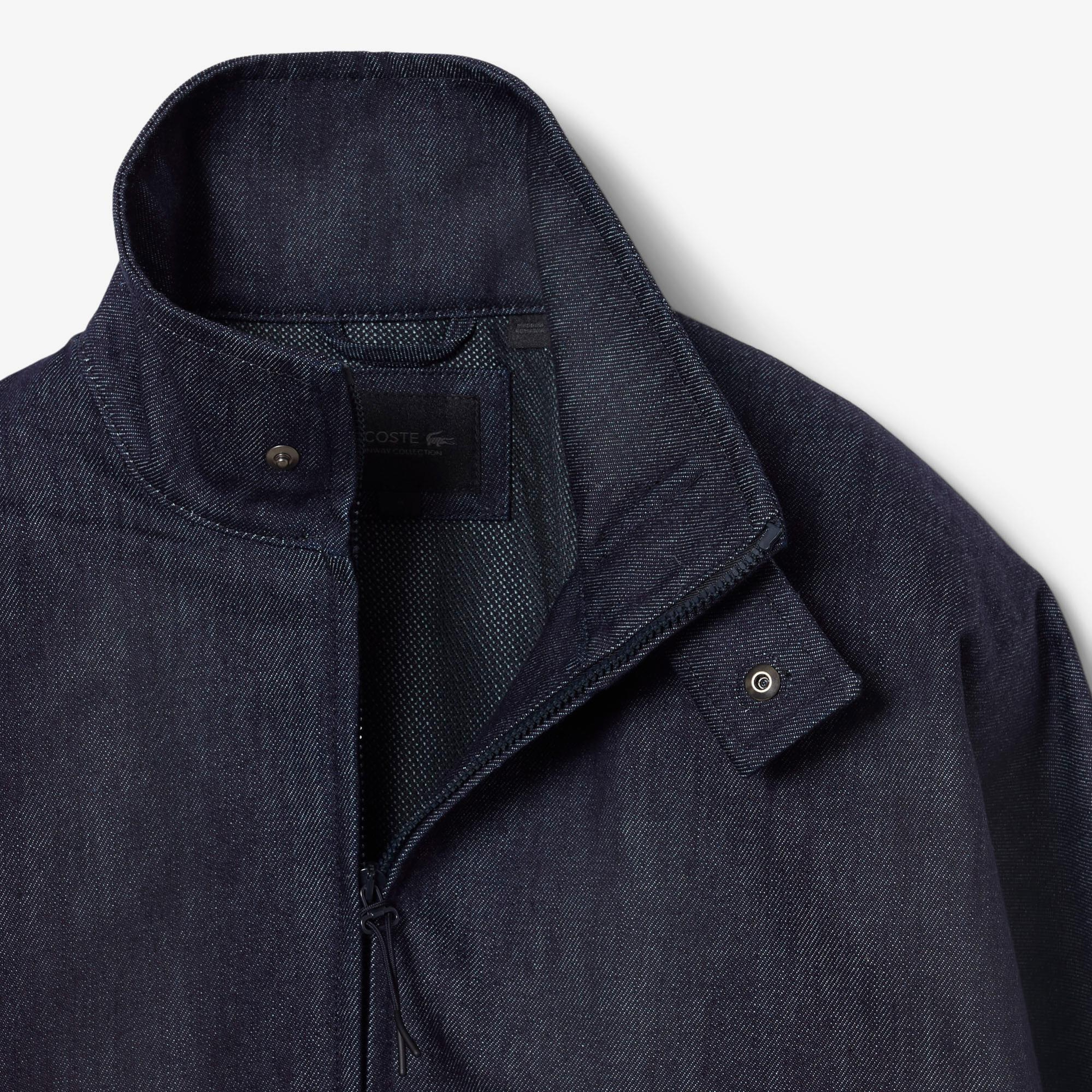 Lacoste Runway Unisex Oversize Fit Dik Yaka Denim Lacivert Ceket