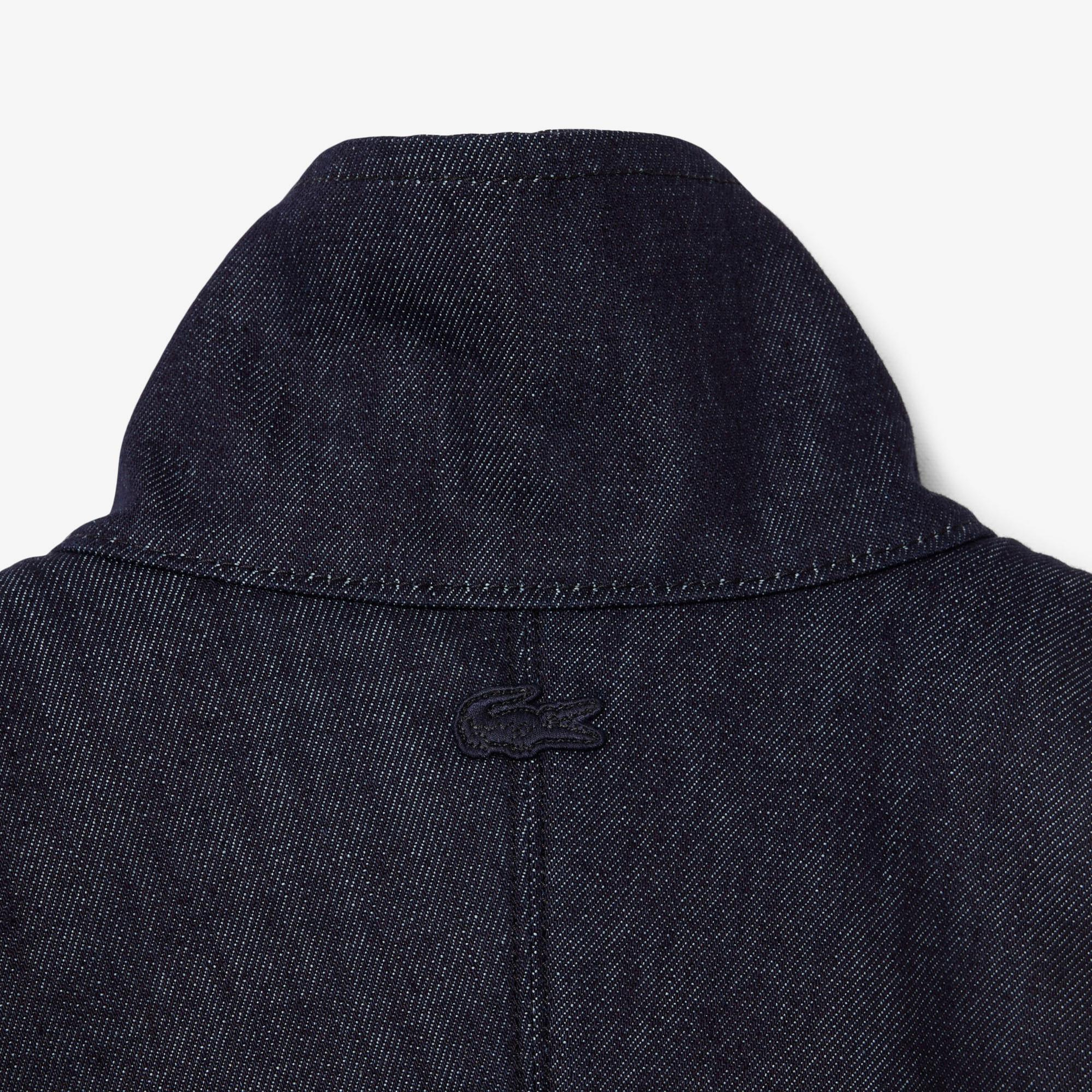 Lacoste Runway Unisex Oversize Fit Dik Yaka Denim Lacivert Ceket