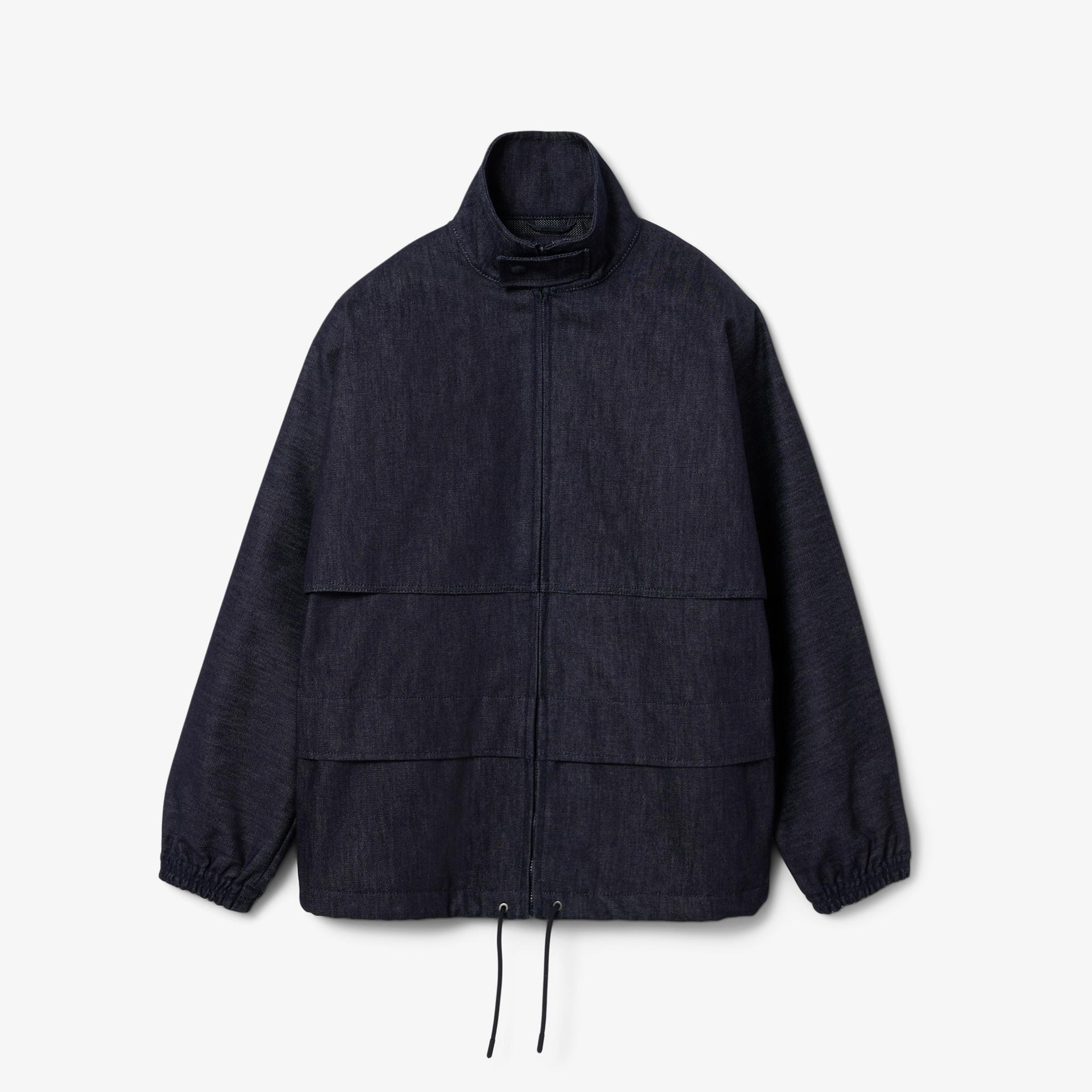 Lacoste Runway Unisex Oversize Fit Dik Yaka Denim Lacivert Ceket