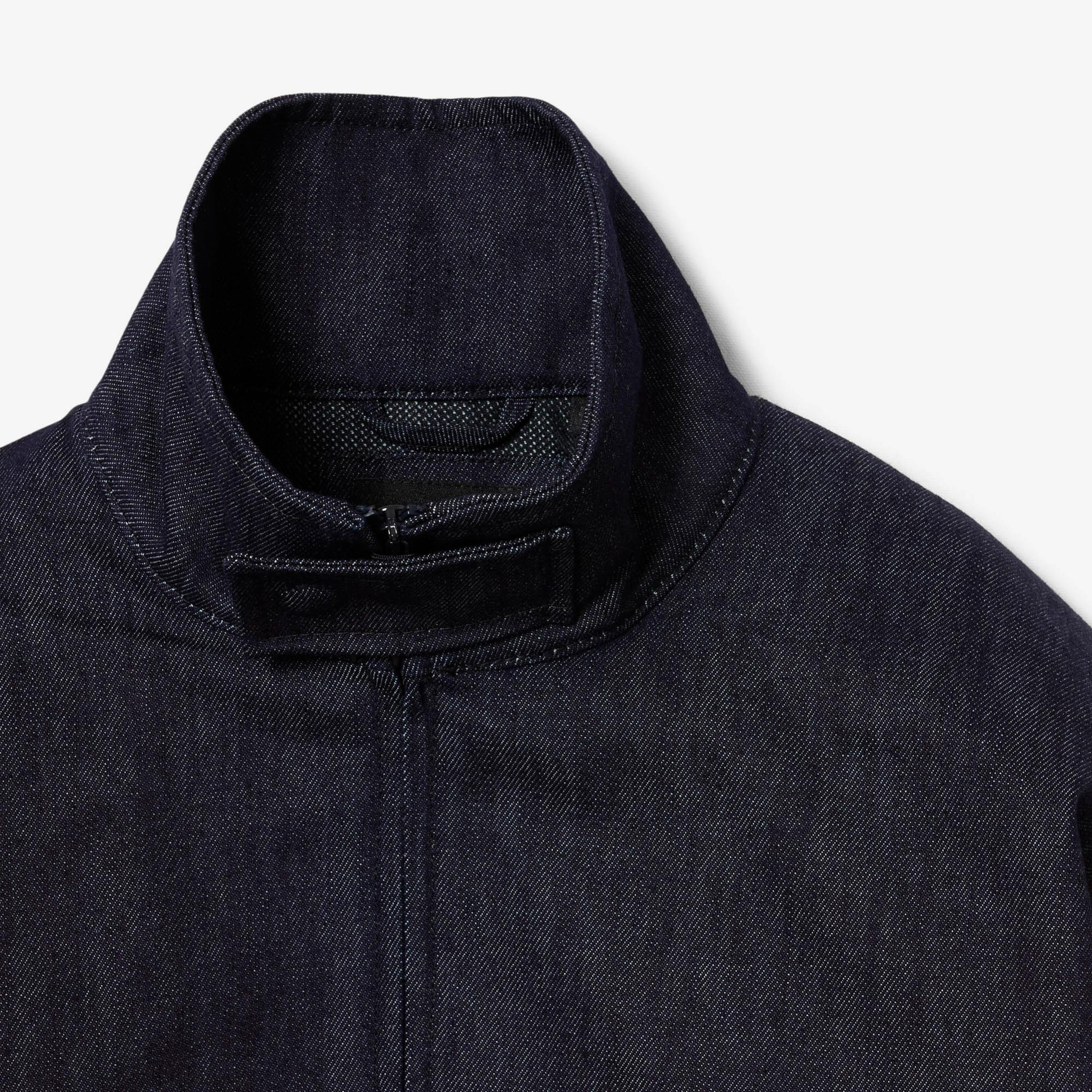 Lacoste Runway Unisex Oversize Fit Dik Yaka Denim Lacivert Ceket