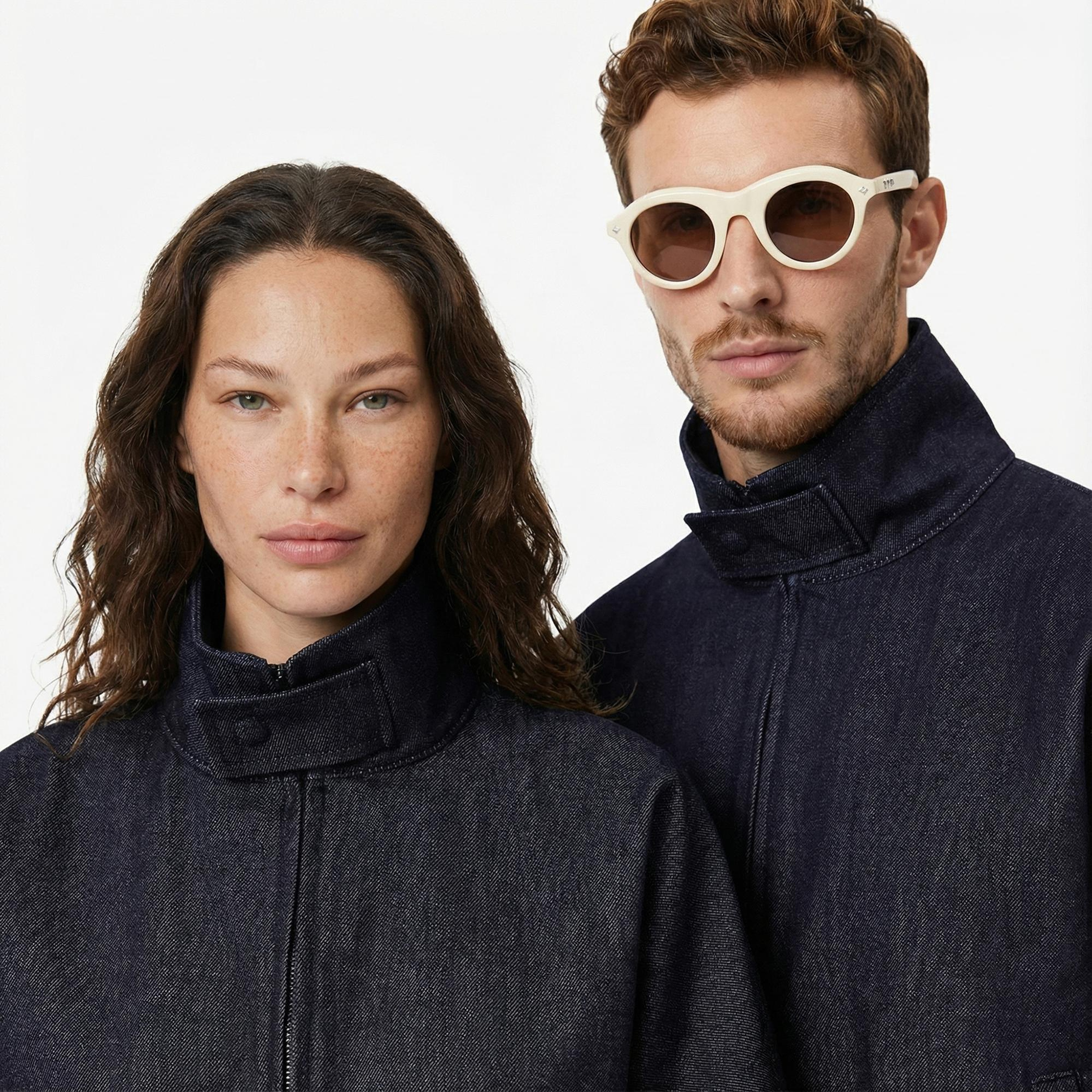 Lacoste Runway Unisex Oversize Fit Dik Yaka Denim Lacivert Ceket