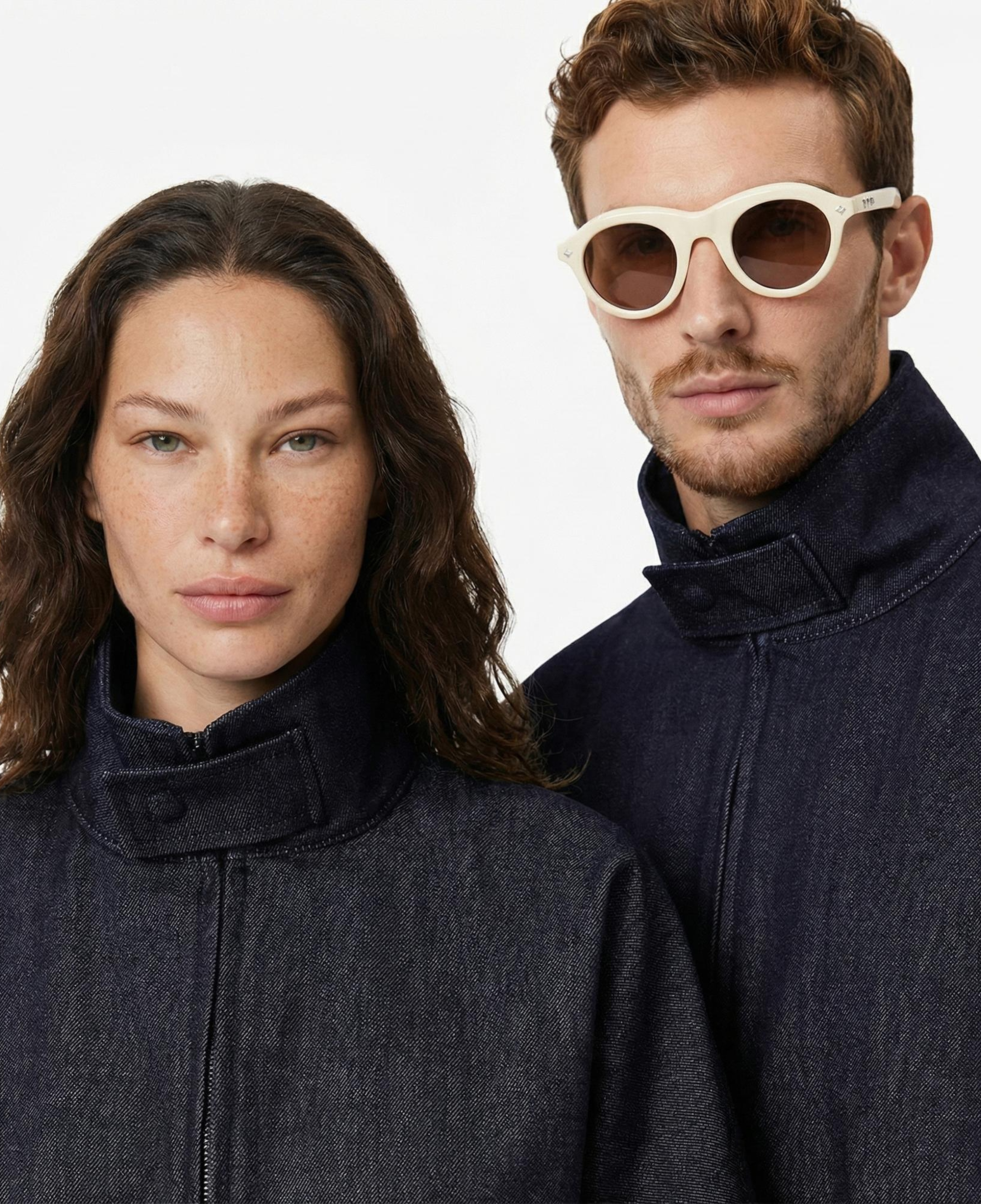 Lacoste Runway Unisex Oversize Fit Dik Yaka Denim Lacivert Ceket