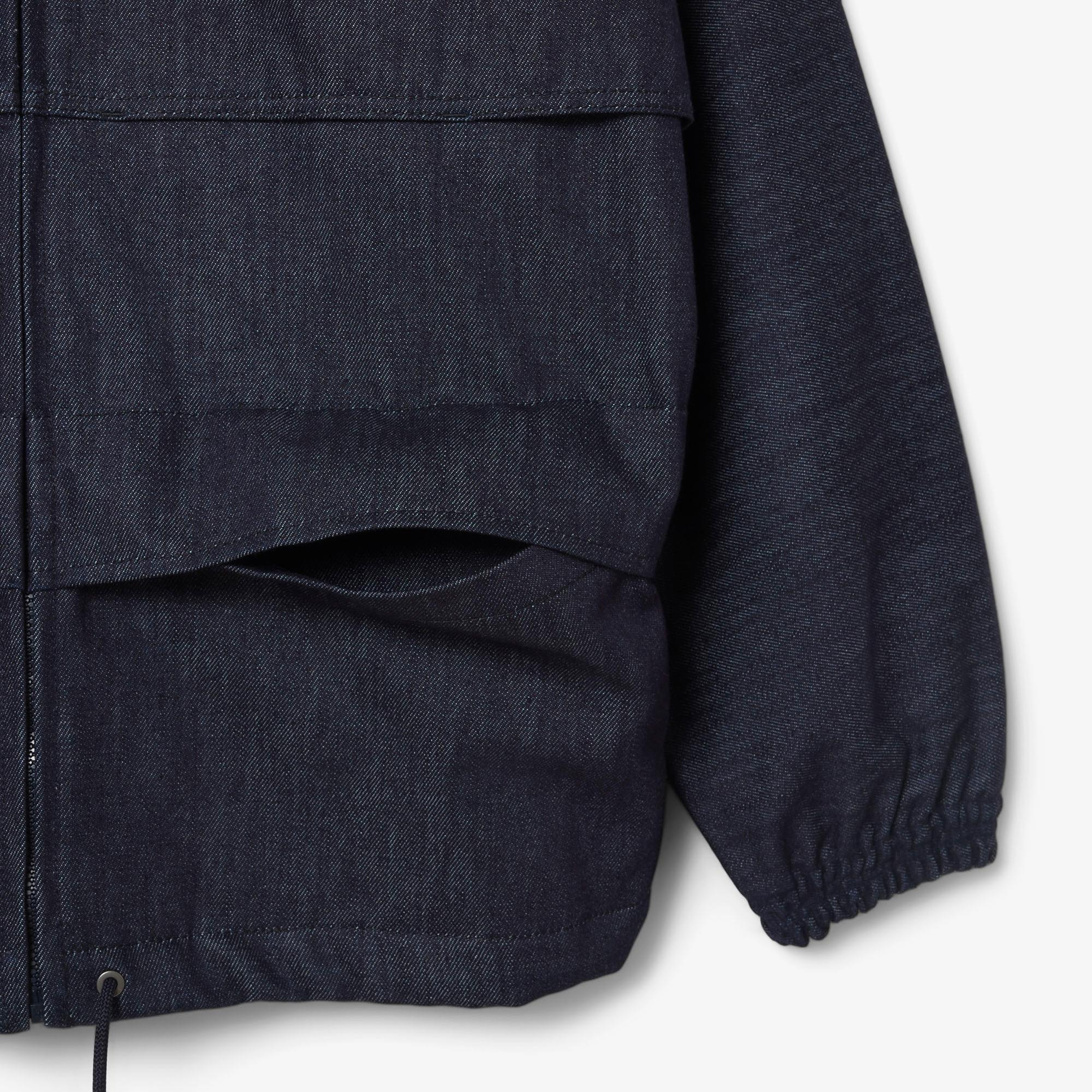 Lacoste Runway Unisex Oversize Fit Dik Yaka Denim Lacivert Ceket