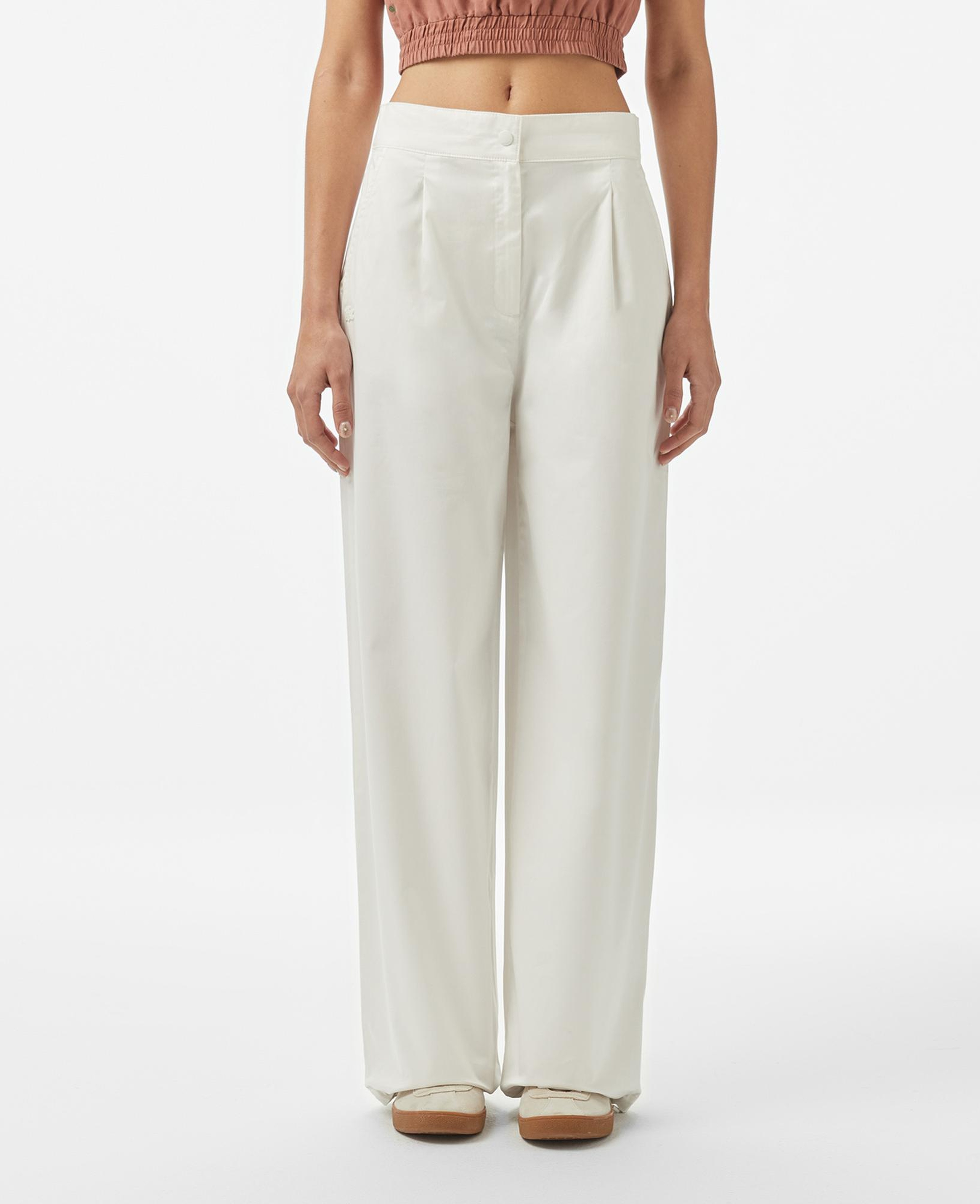 Lacoste Kadın Relaxed Fit Beyaz Pantolon