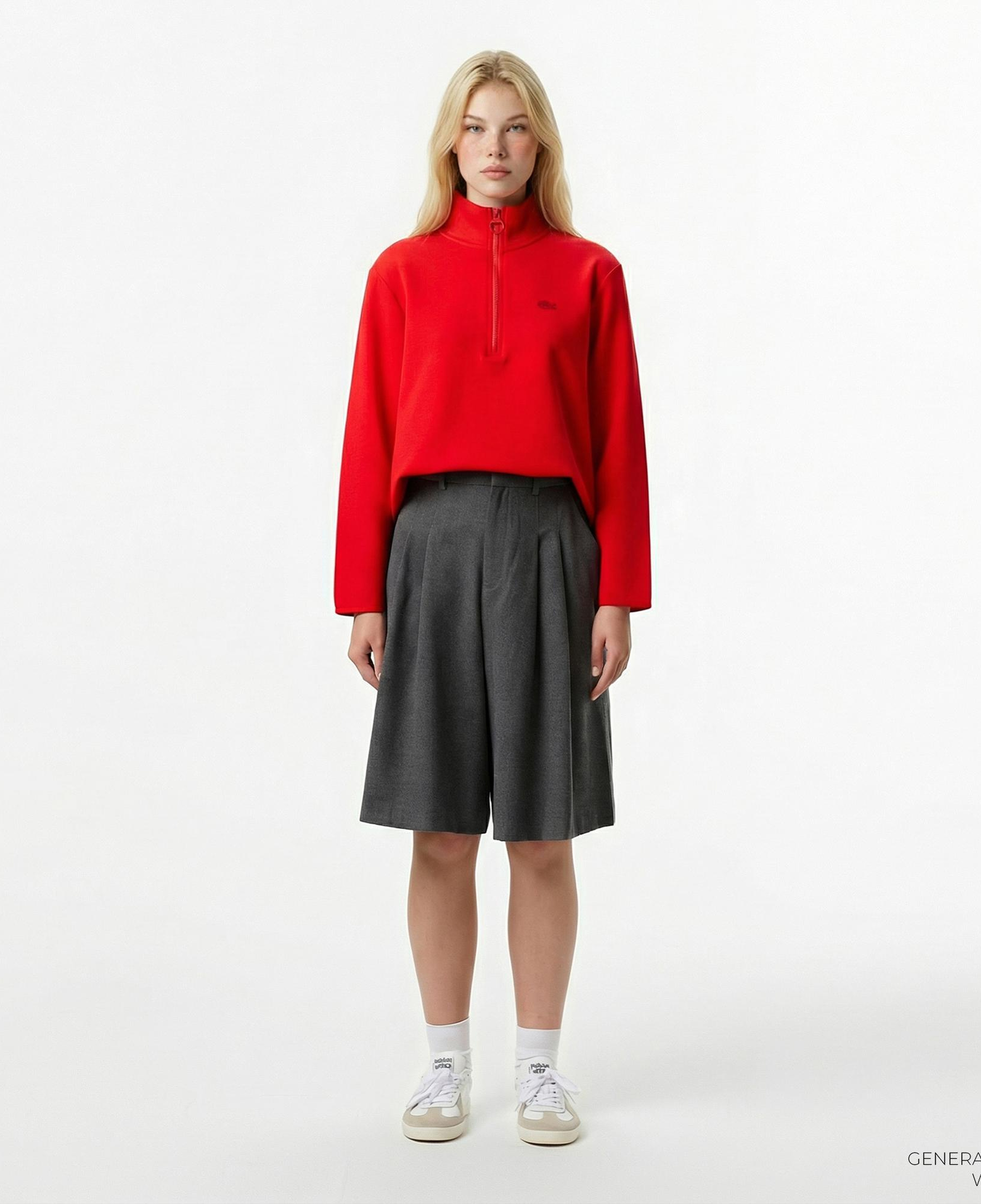 Lacoste Kadın Gri Bermuda Şort