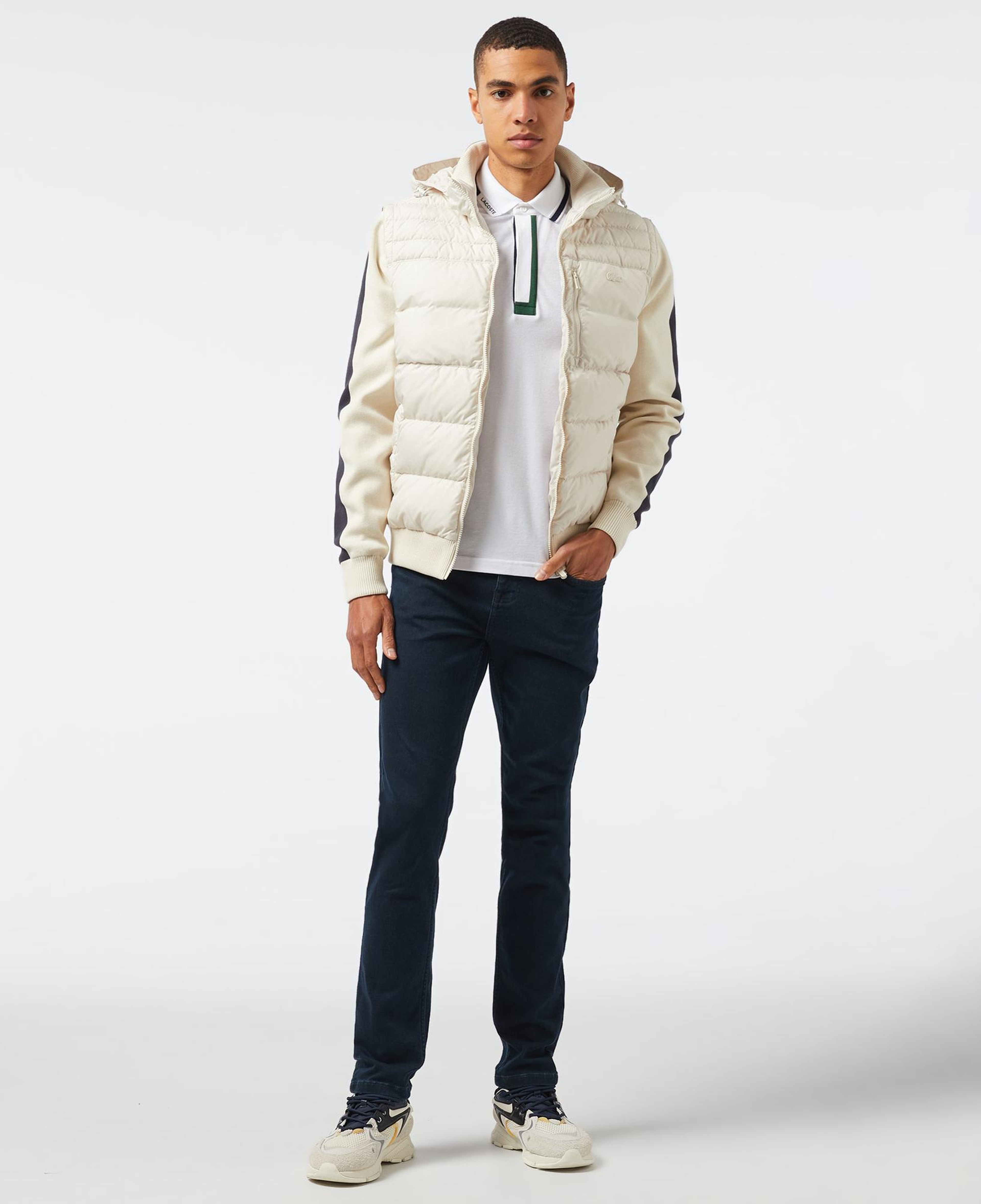 Lacoste Erkek Kapüşonlu Krem Mont