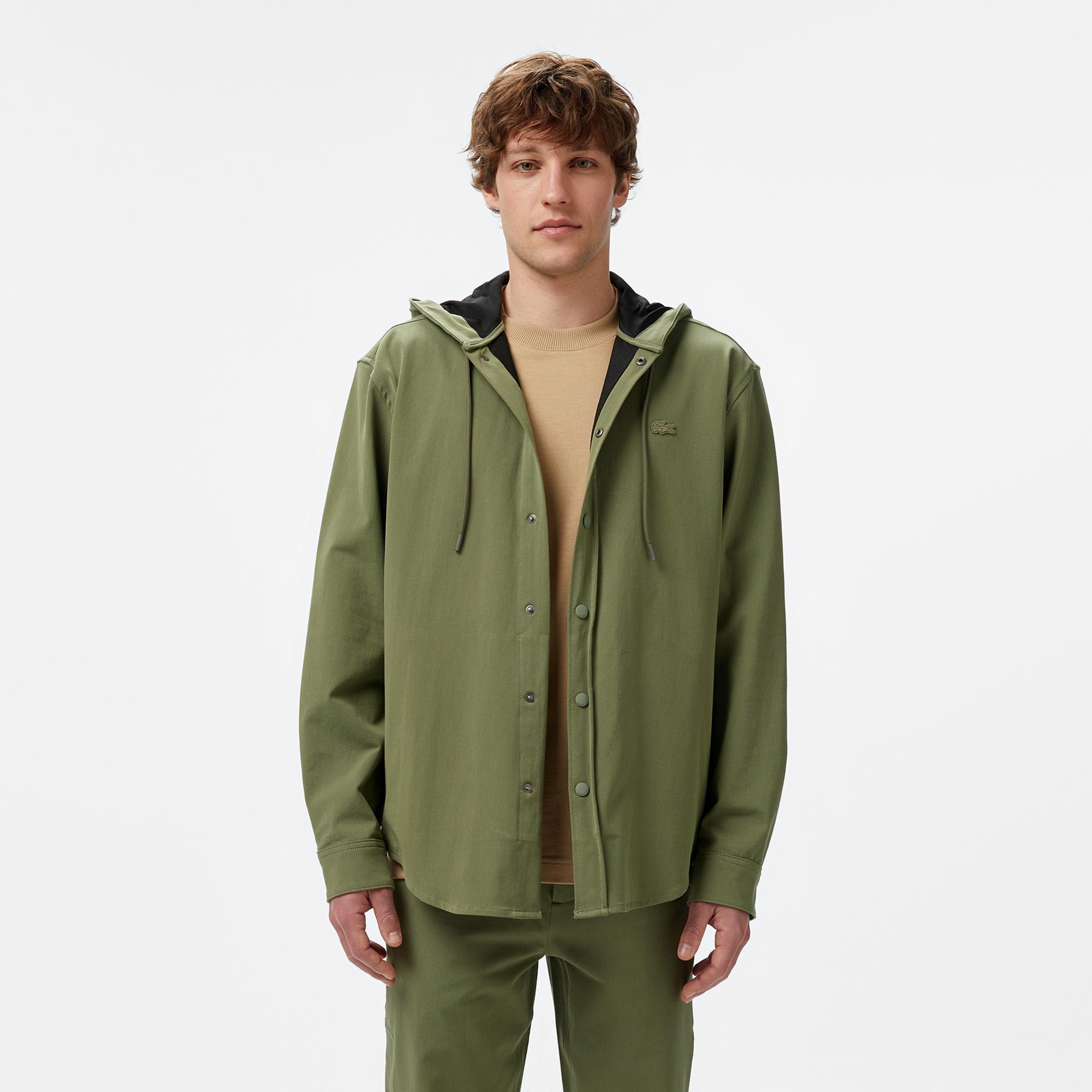 Lacoste Erkek Relaxed Fit Kapüşonlu Haki Ceket
