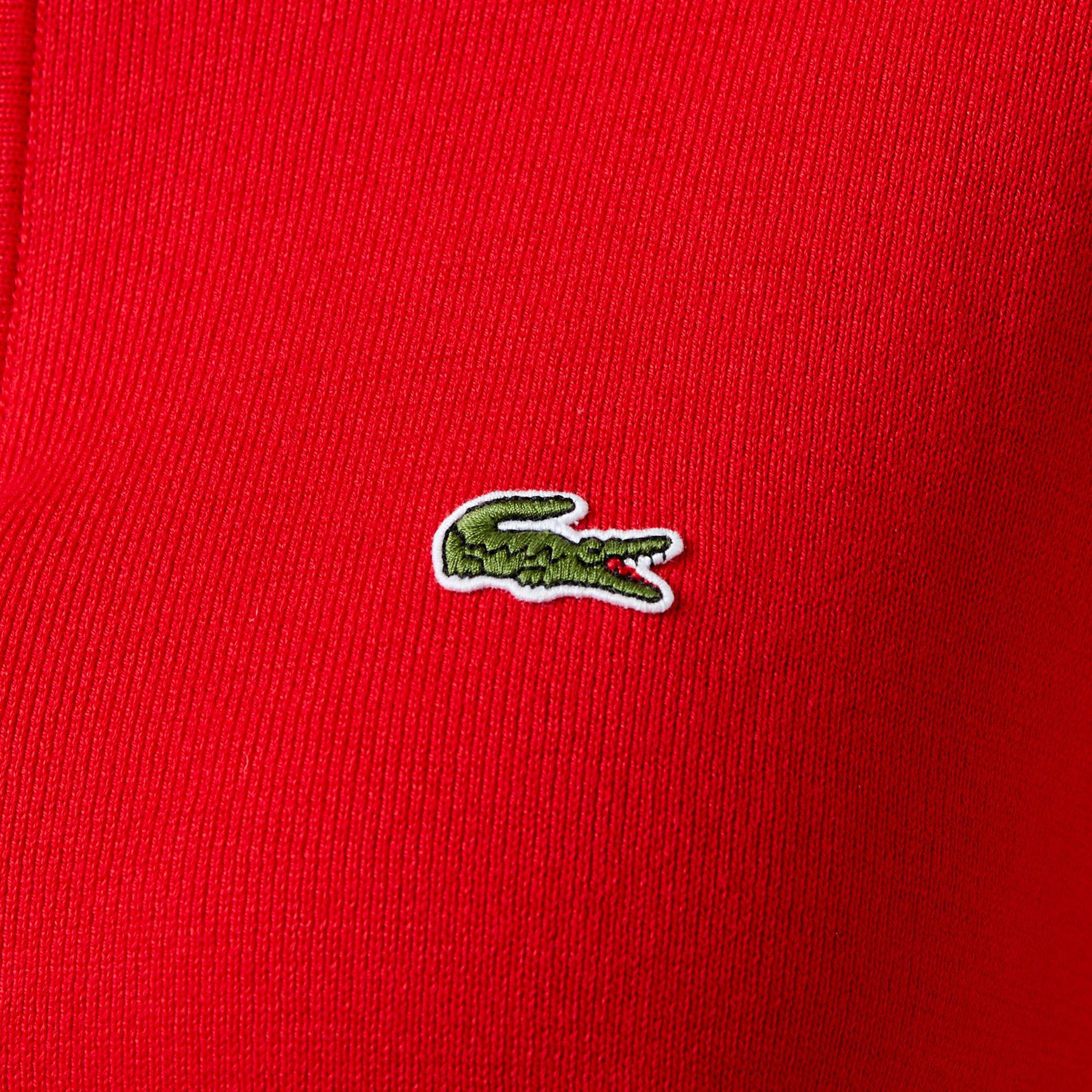 Lacoste Kadın Relaxed Fit Yarım Fermuarlı Kırmızı Triko