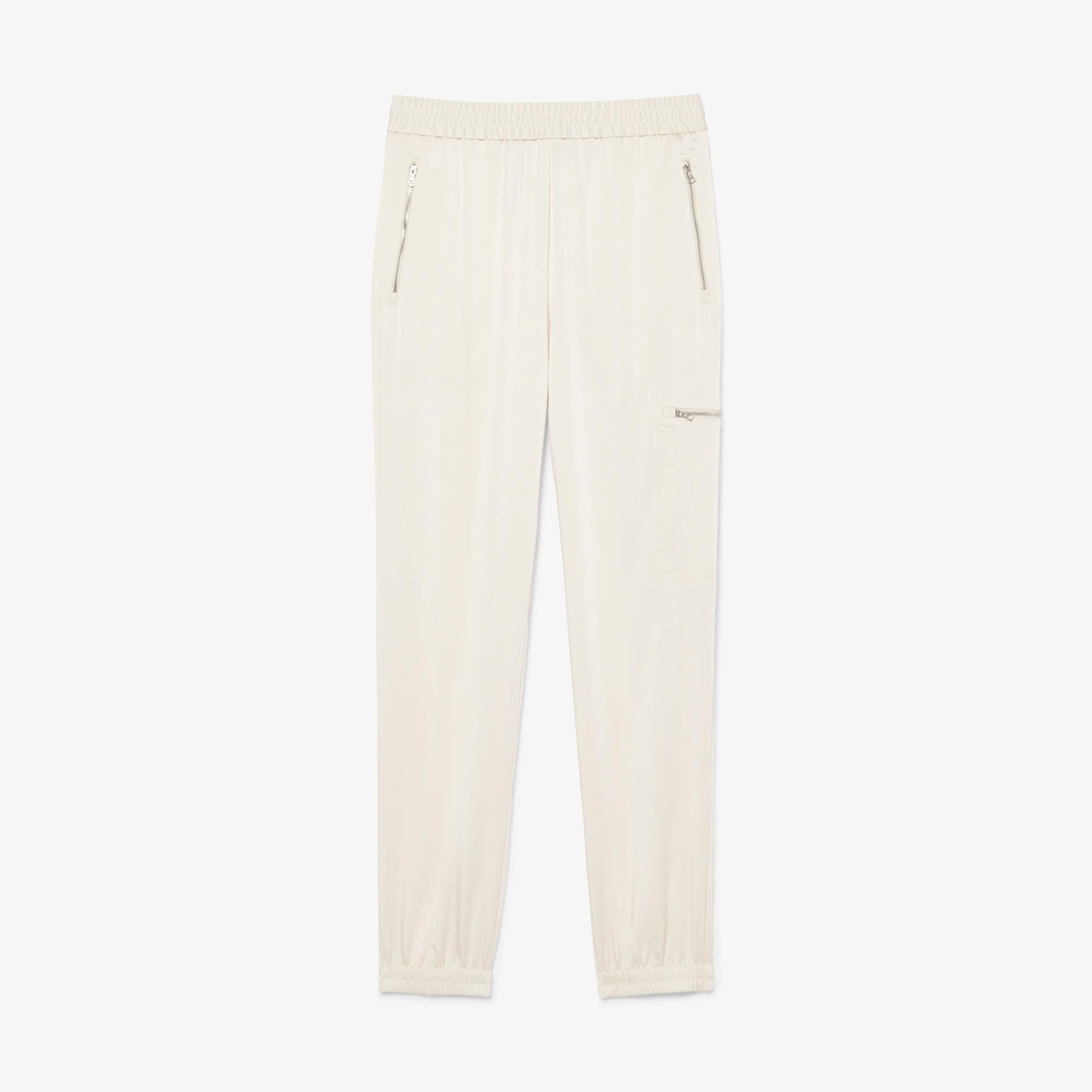 Lacoste Kadın Oversized Fit Krem Pantolon
