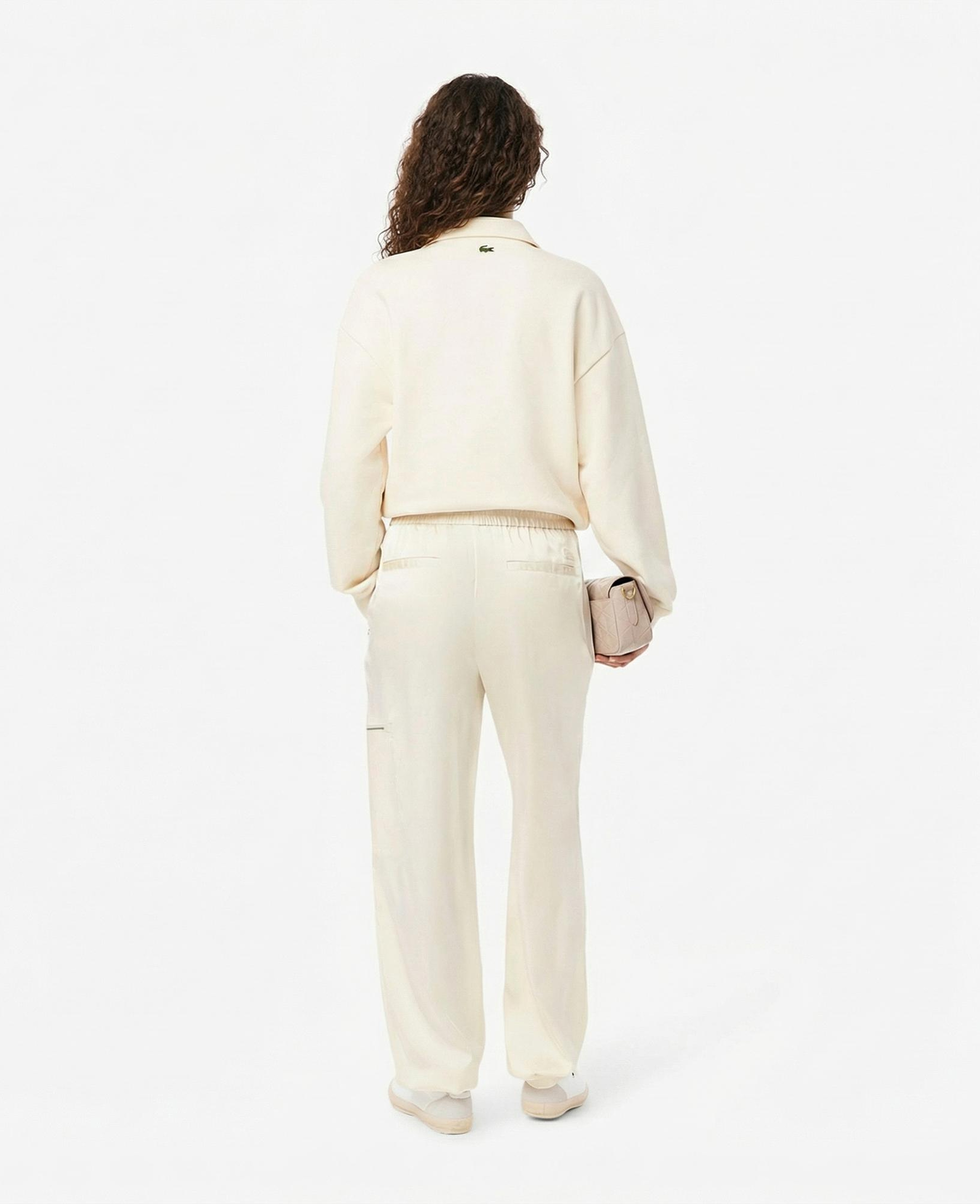 Lacoste Kadın Oversized Fit Krem Pantolon