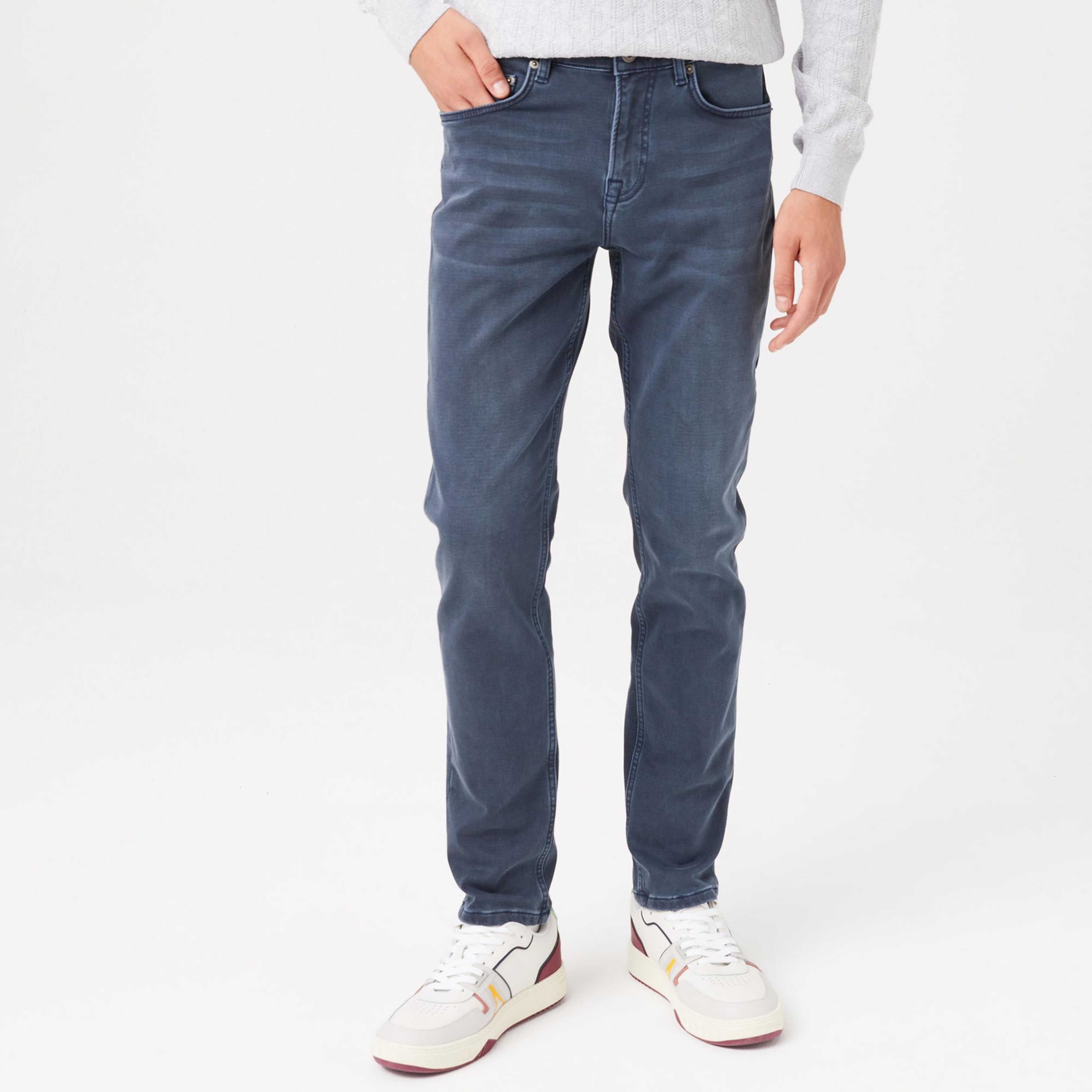 Lacoste Erkek Slim Fit Denim Lacivert Jean Pantolon