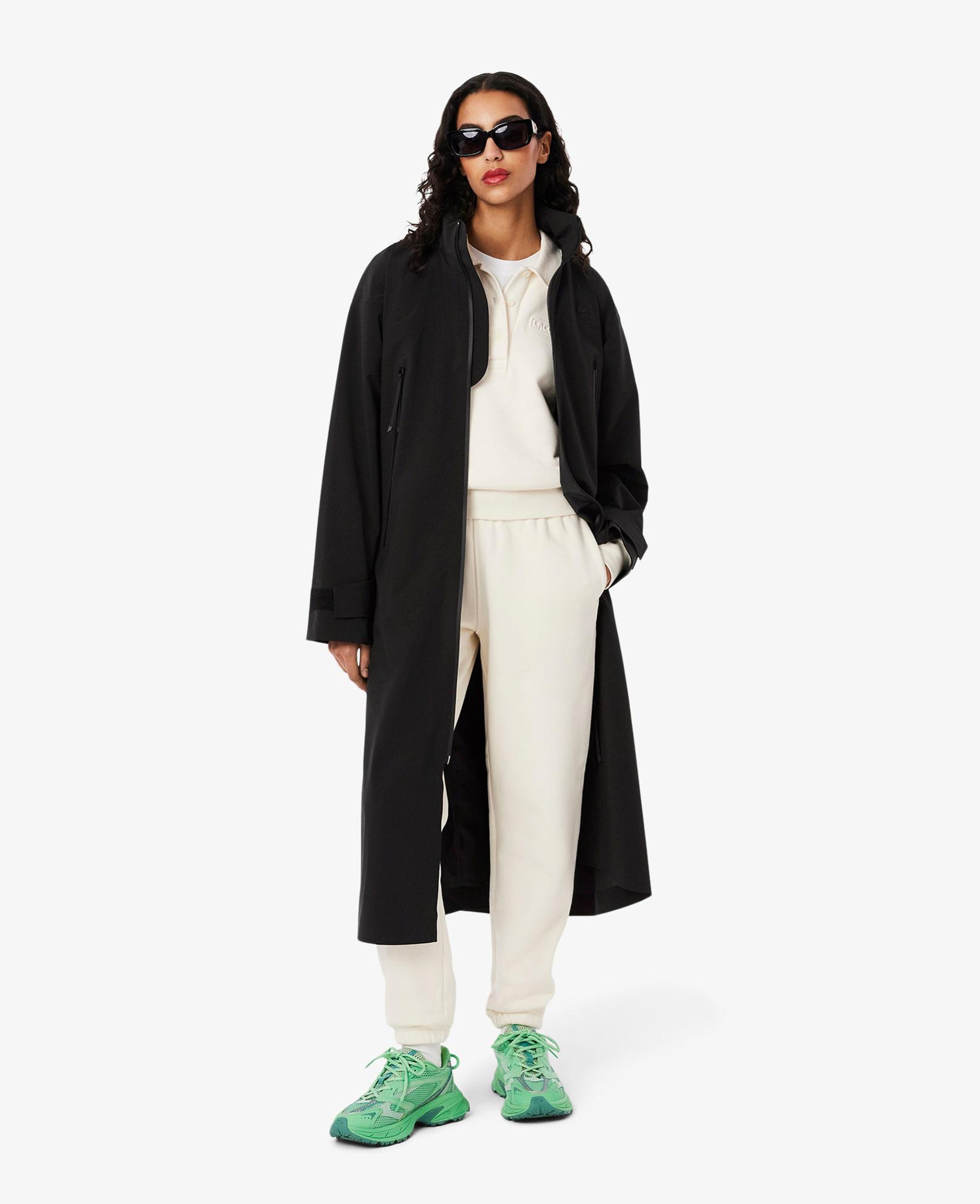 Lacoste Kadın Oversize Fit Kapüşonlu Siyah Trençkot
