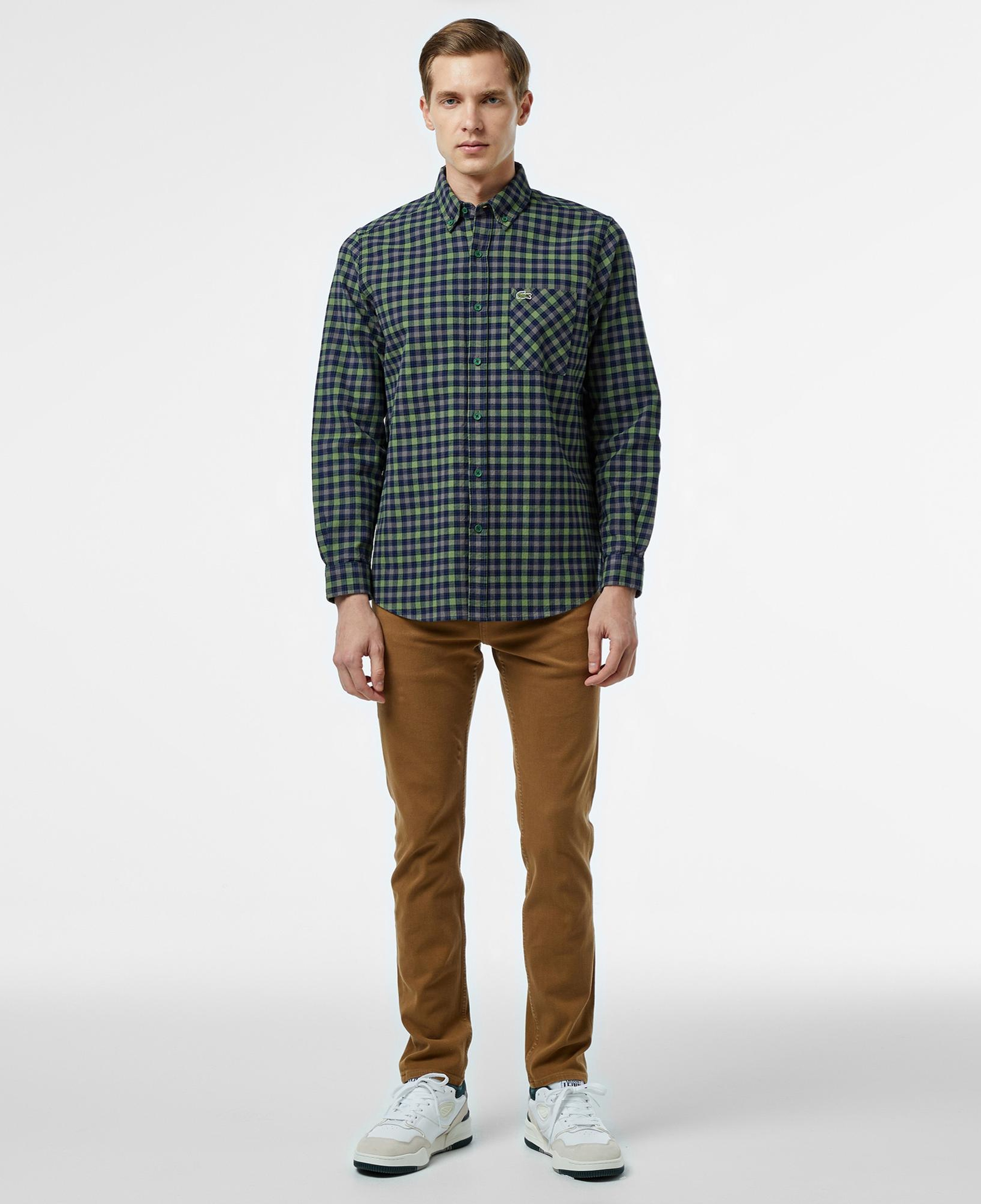 Lacoste Erkek Regular Fit Ekose Yeşil Gömlek