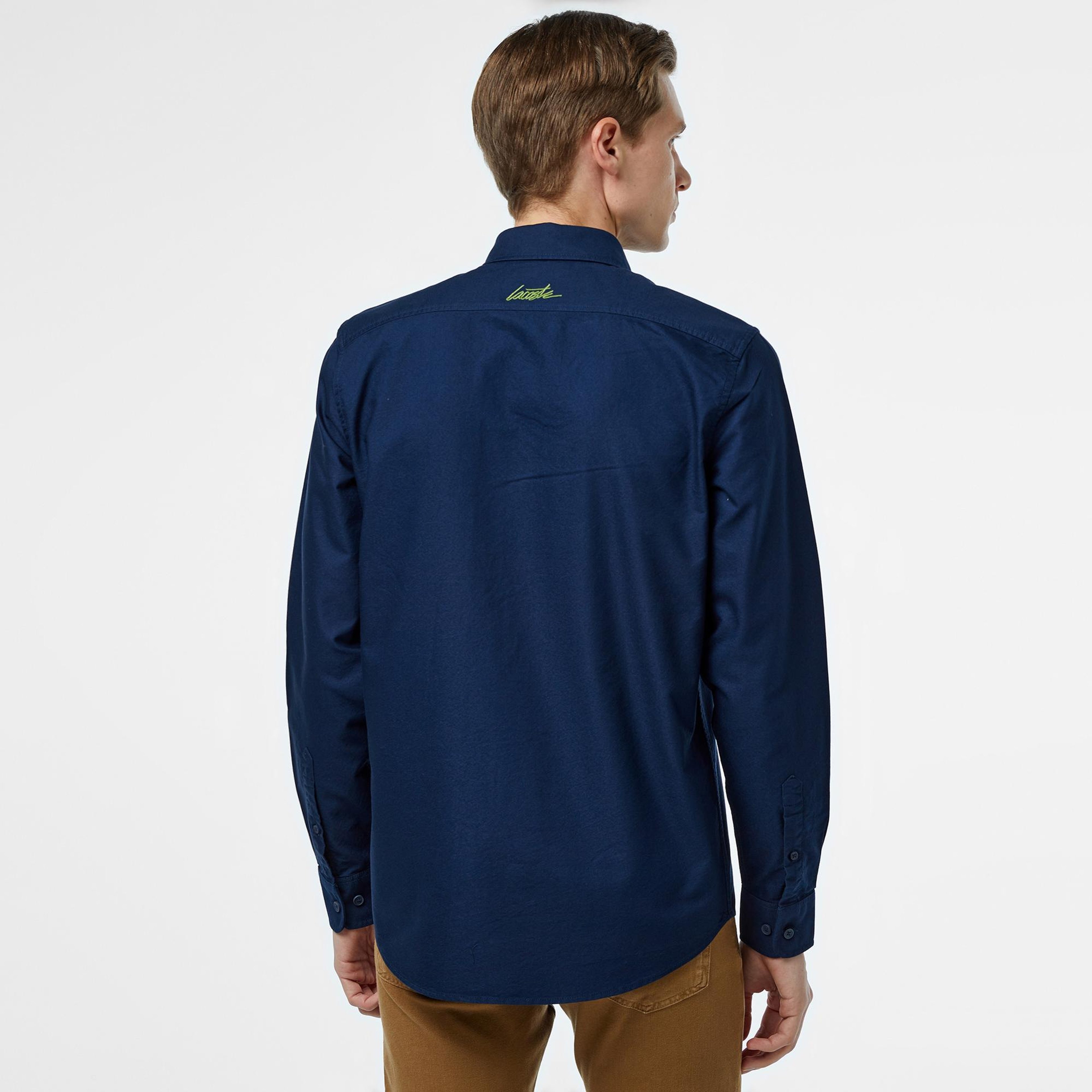 Lacoste Erkek Slim Fit Lacivert Gömlek