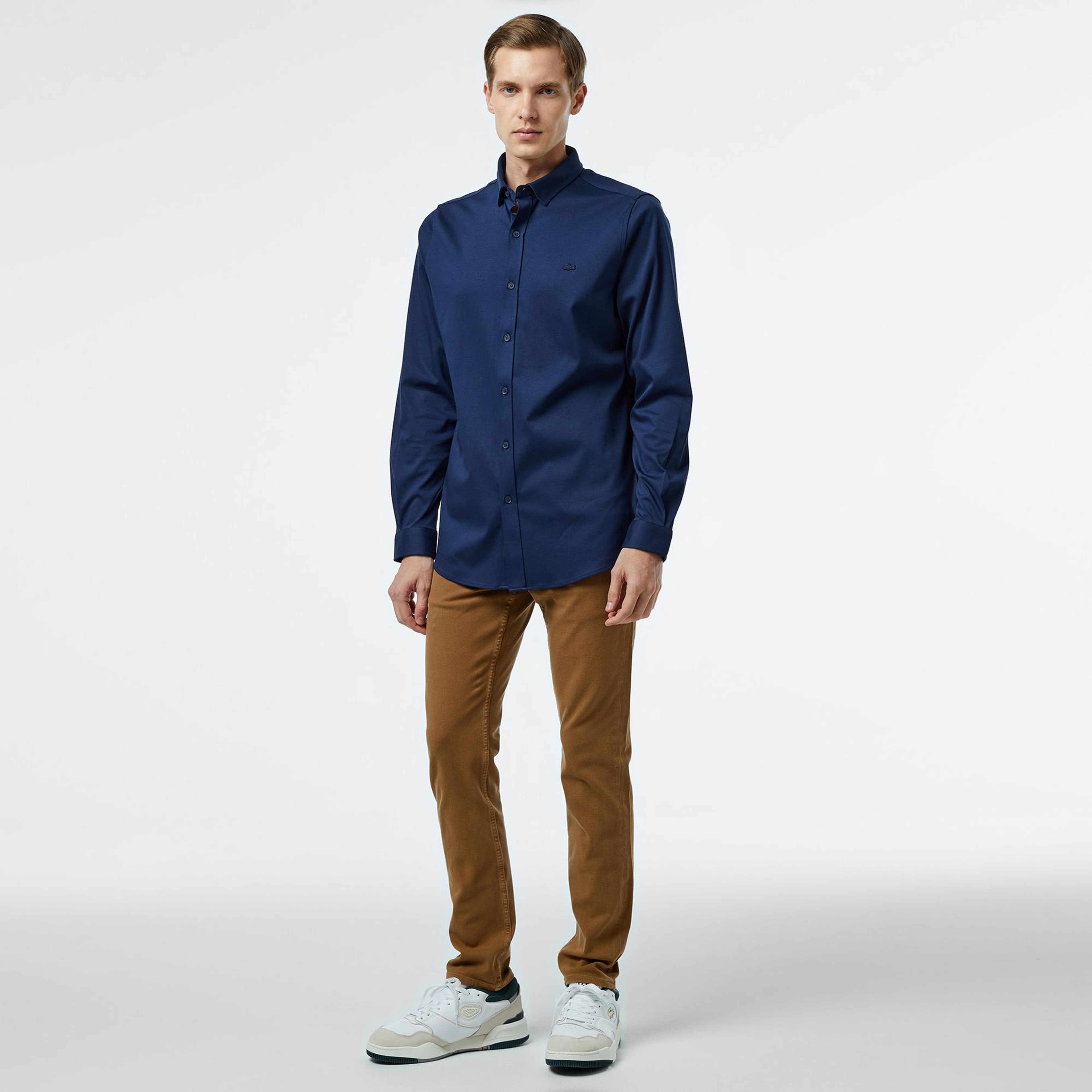 Erkek Slim Fit Lacivert Gömlek