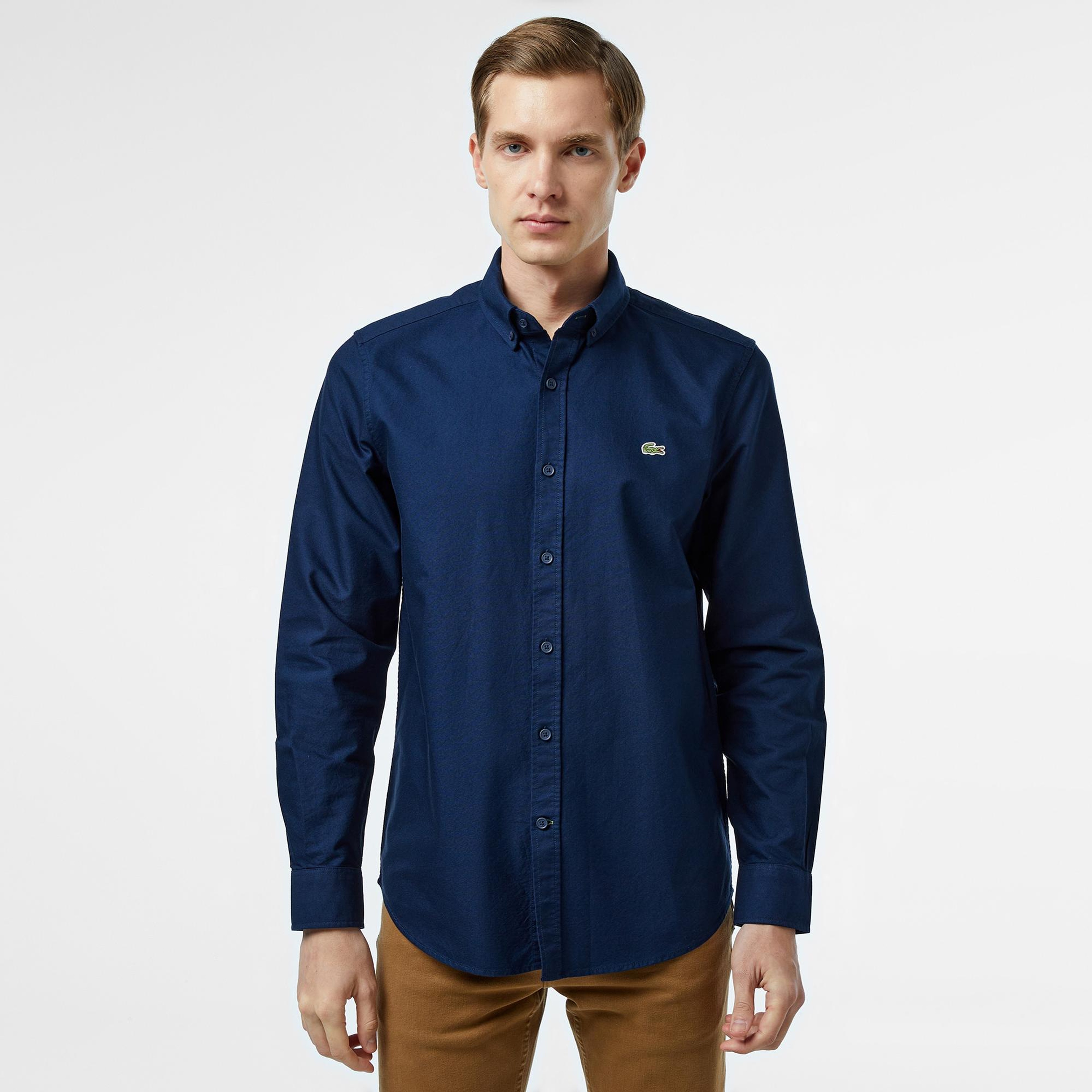 Lacoste Erkek Slim Fit Lacivert Gömlek