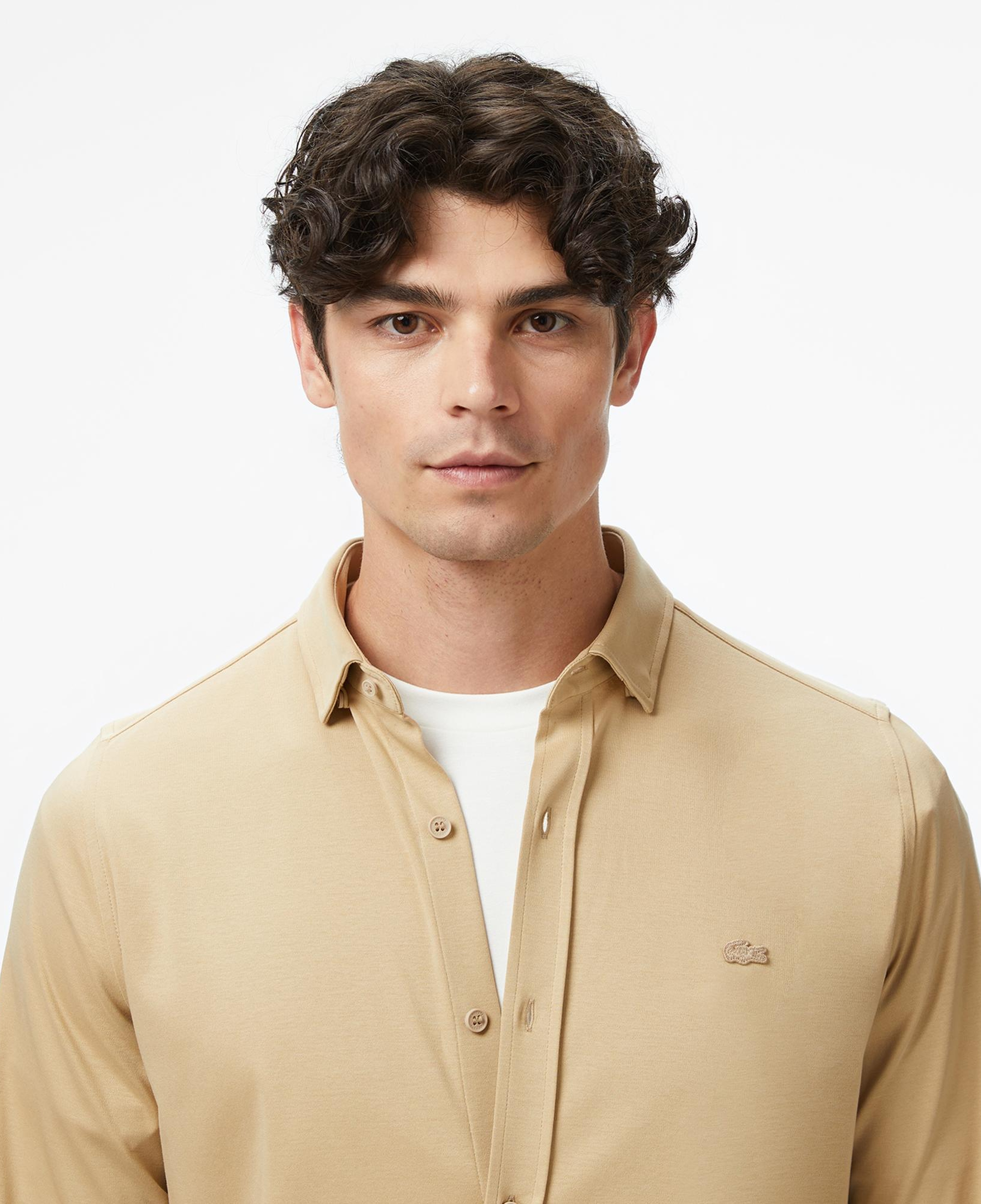 Lacoste Erkek Slim Fit Bej Gömlek