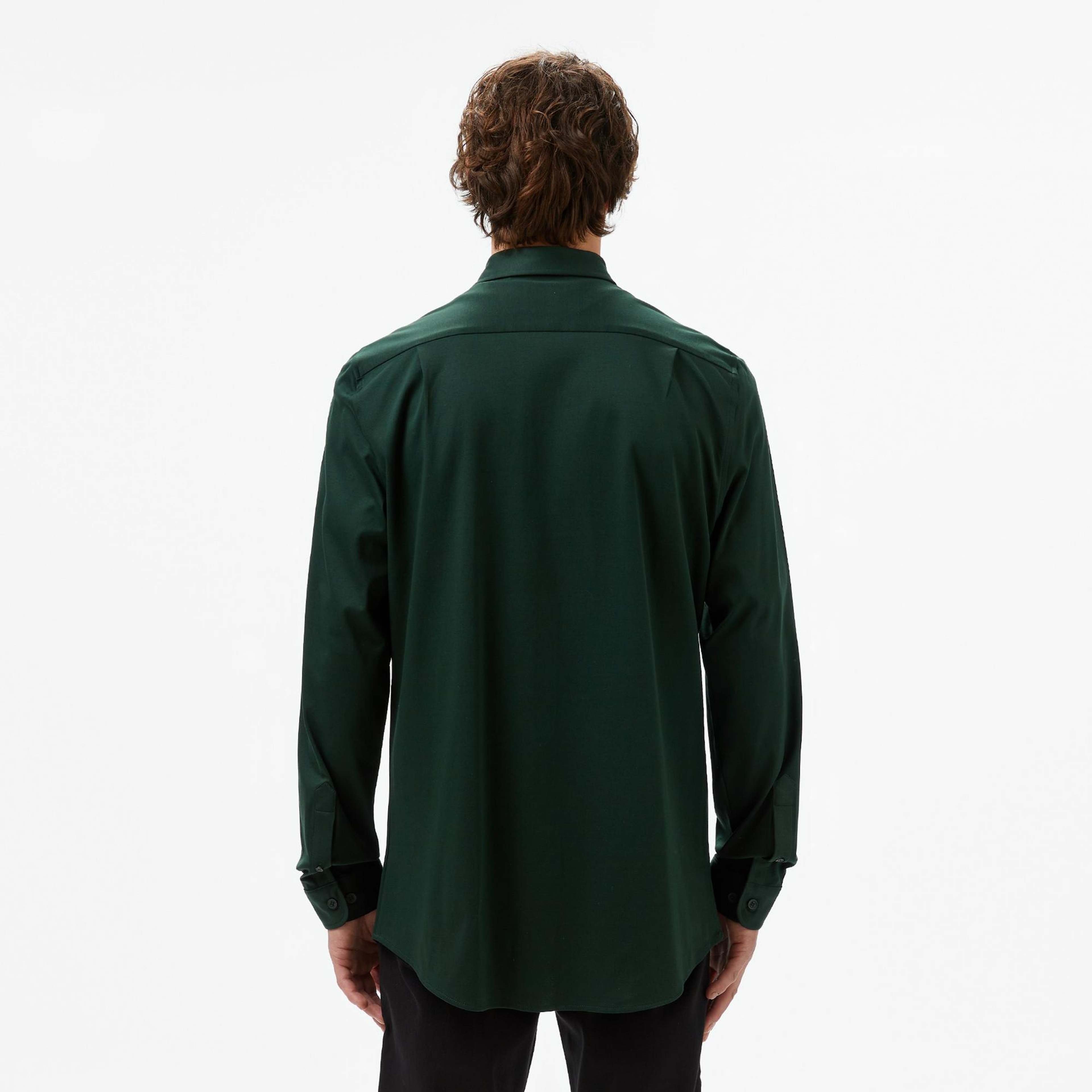 Lacoste Erkek Slim Fit Koyu Yeşil Gömlek