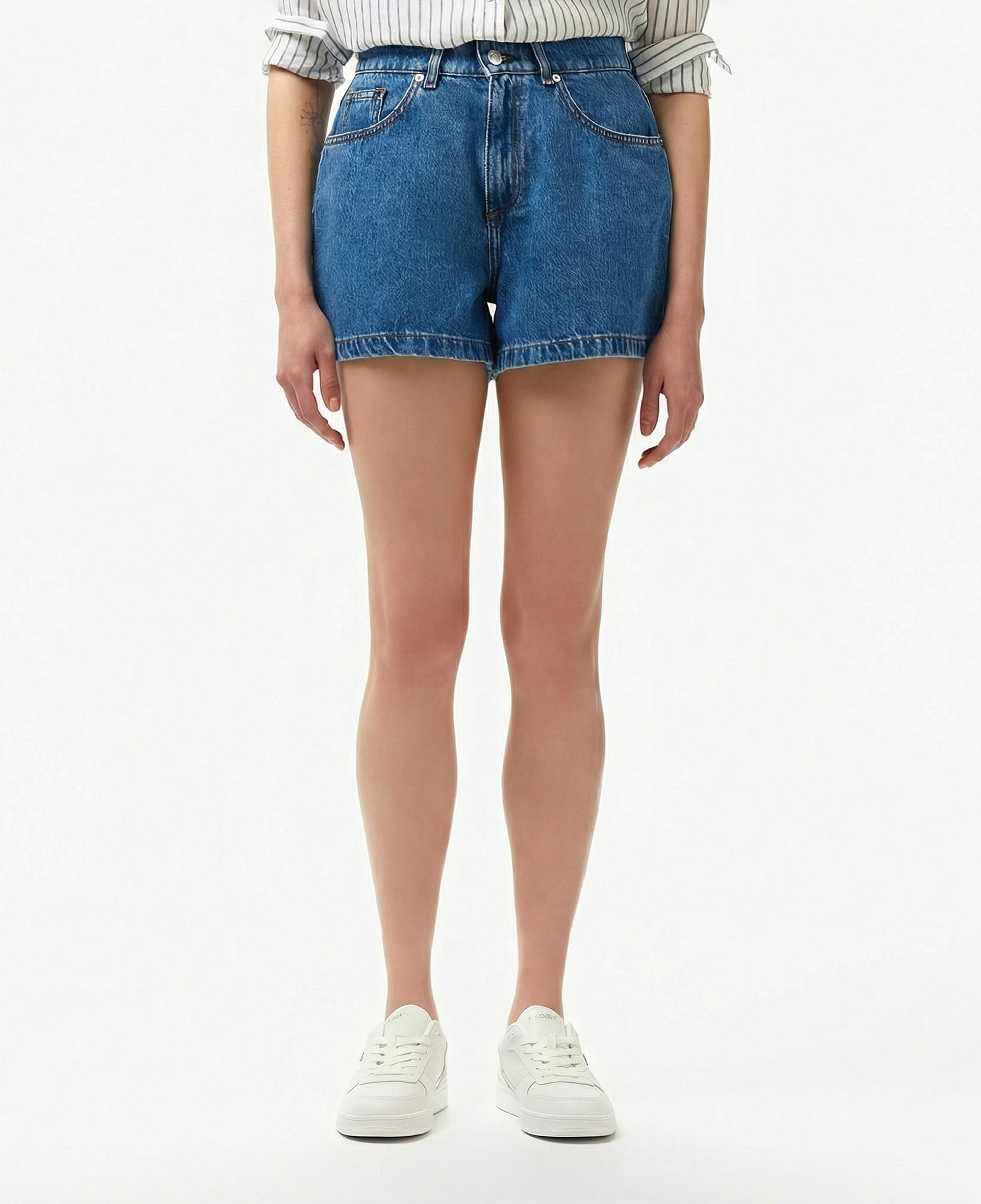 Lacoste Kadın Regular Fit Denim Koyu Mavi Şort