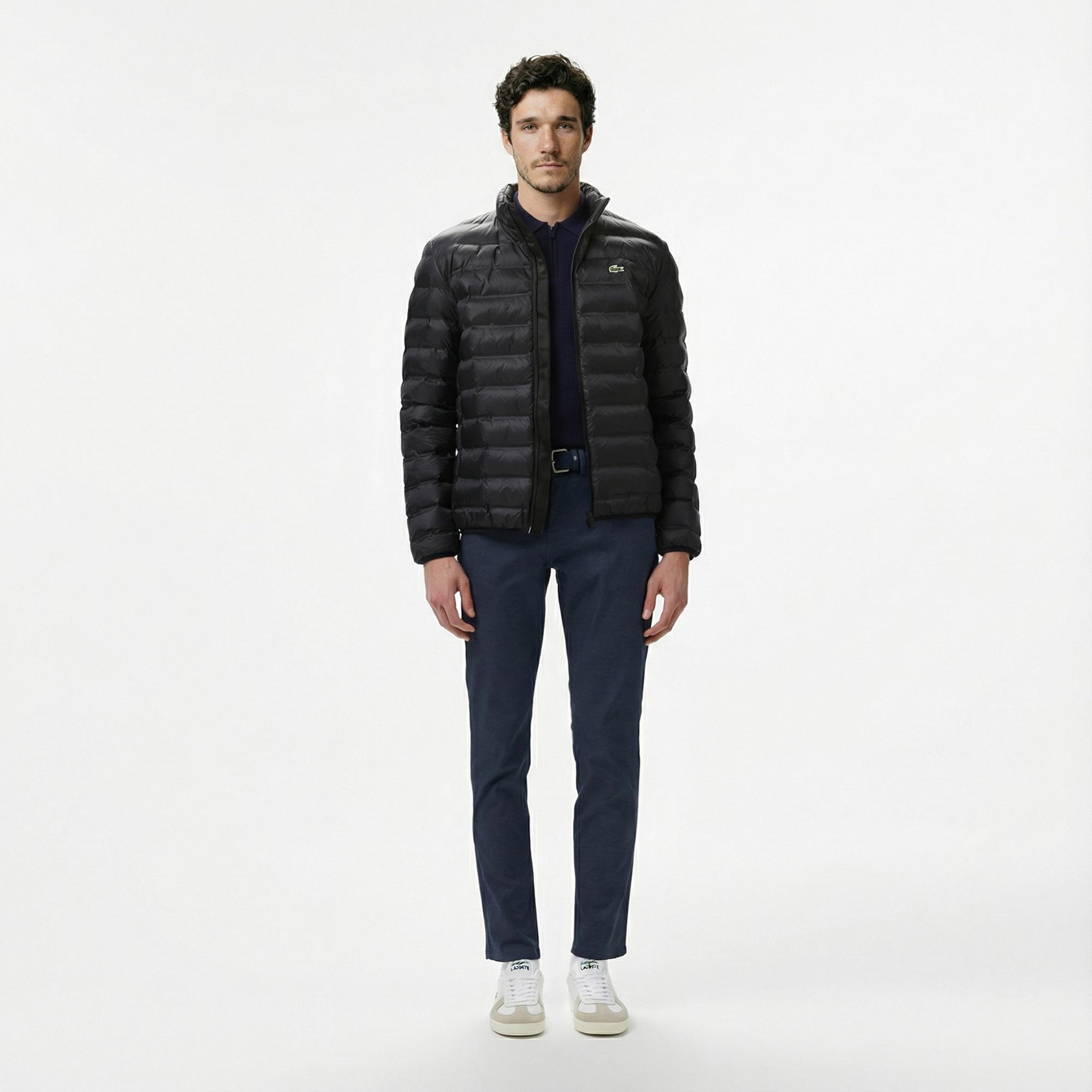 Lacoste Erkek Kapüşonlu Siyah Mont