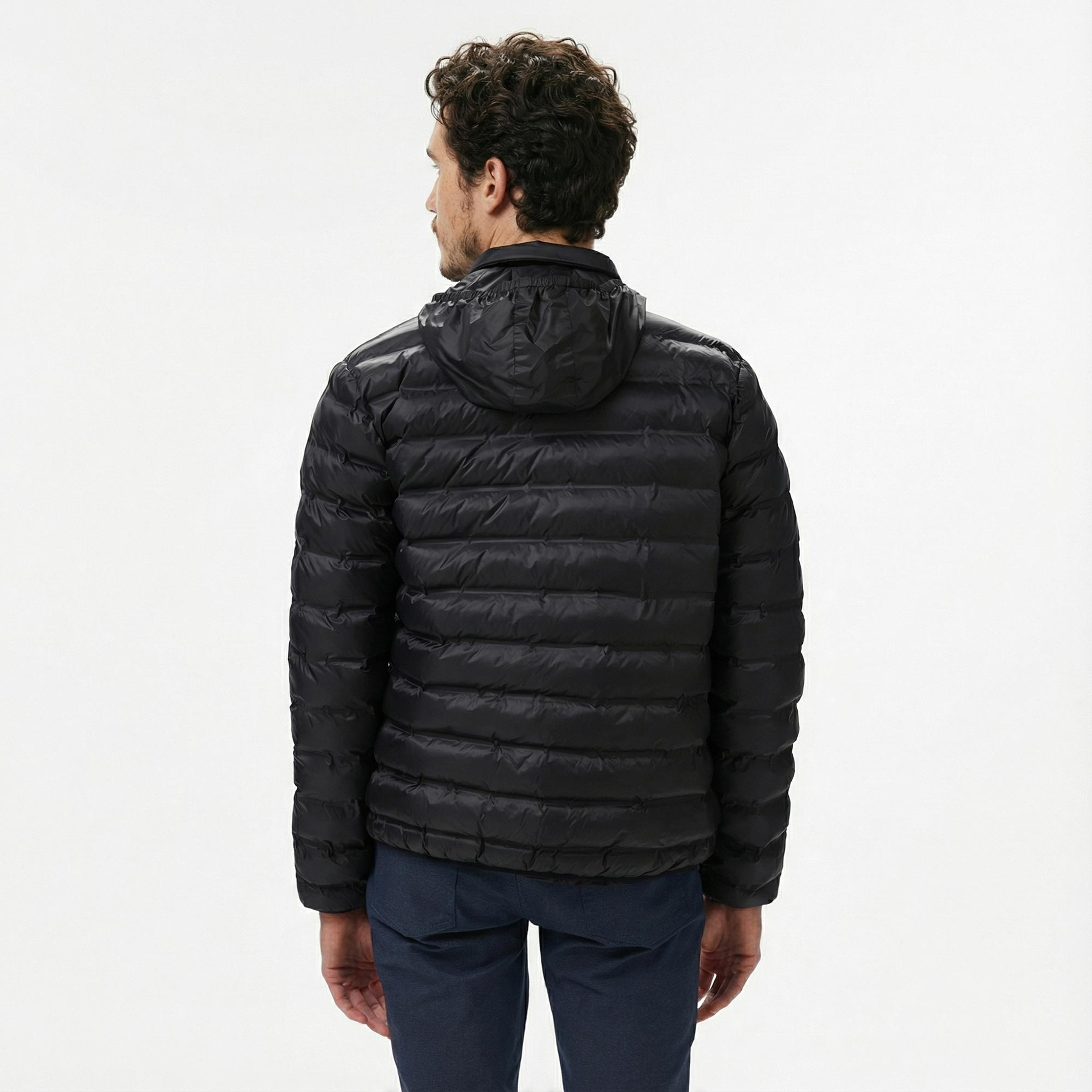 Lacoste Erkek Kapüşonlu Siyah Mont