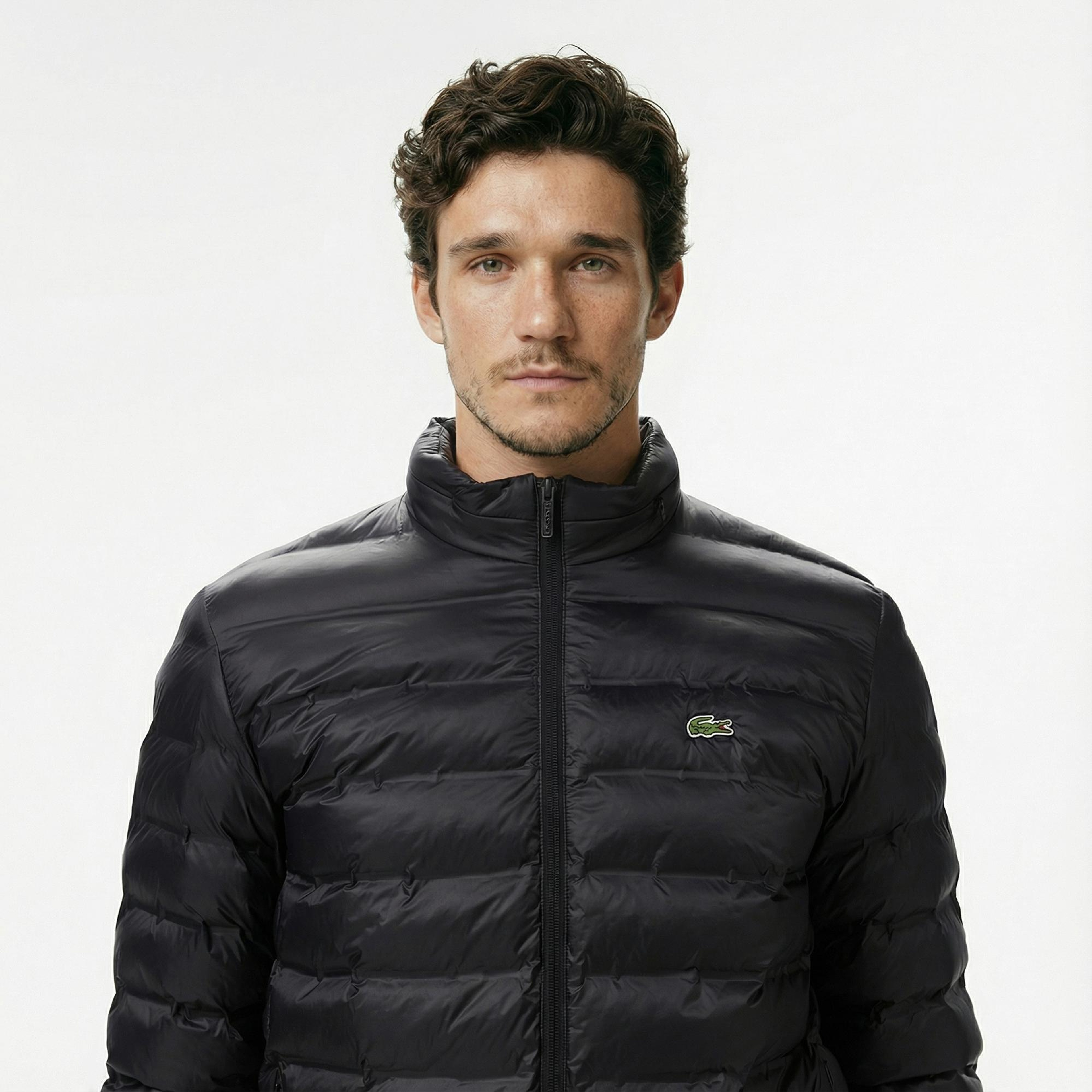 Lacoste Erkek Kapüşonlu Siyah Mont