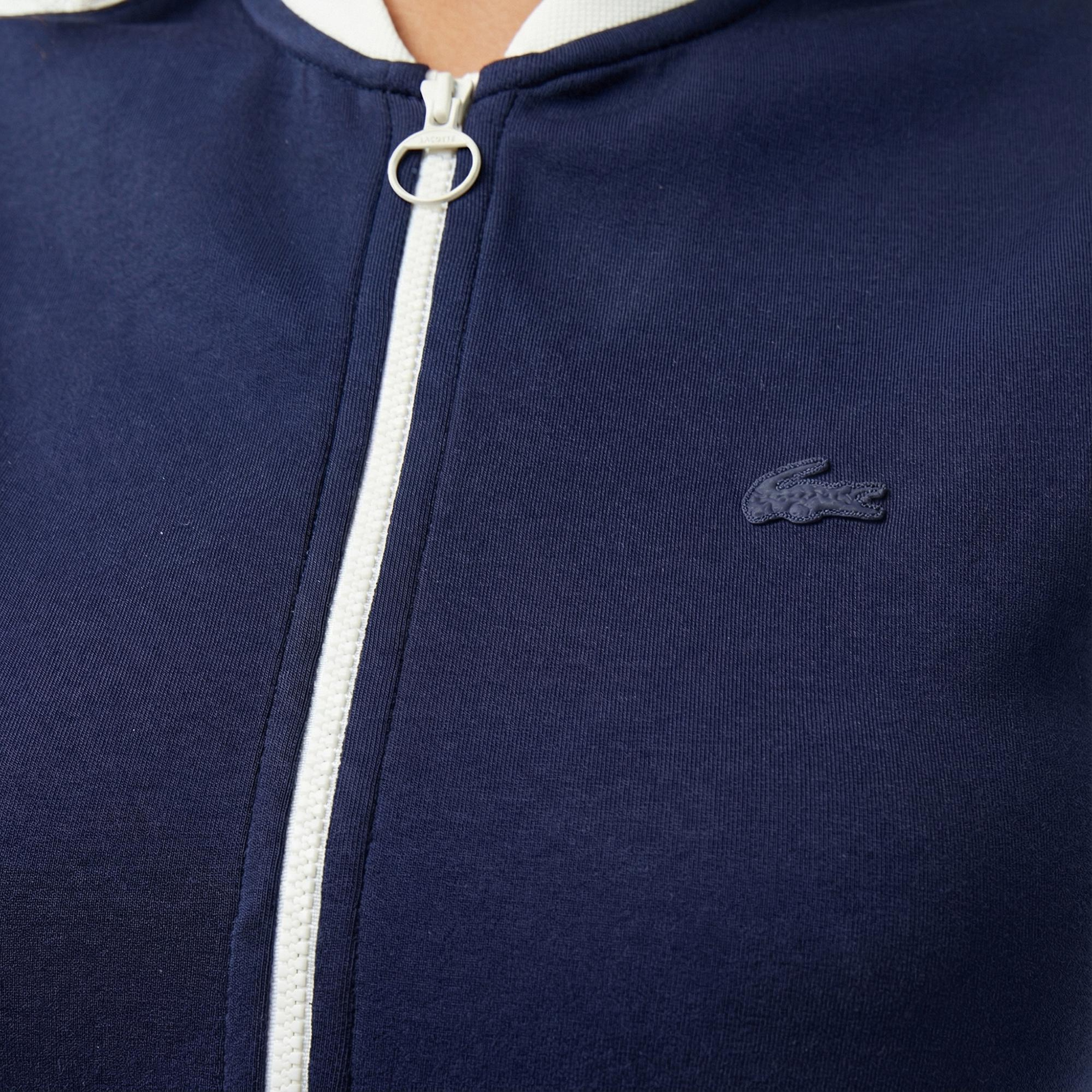 Lacoste Kadın Regular Fit Kolsuz Yarım Fermuarlı Renk Bloklu Lacivert Elbise