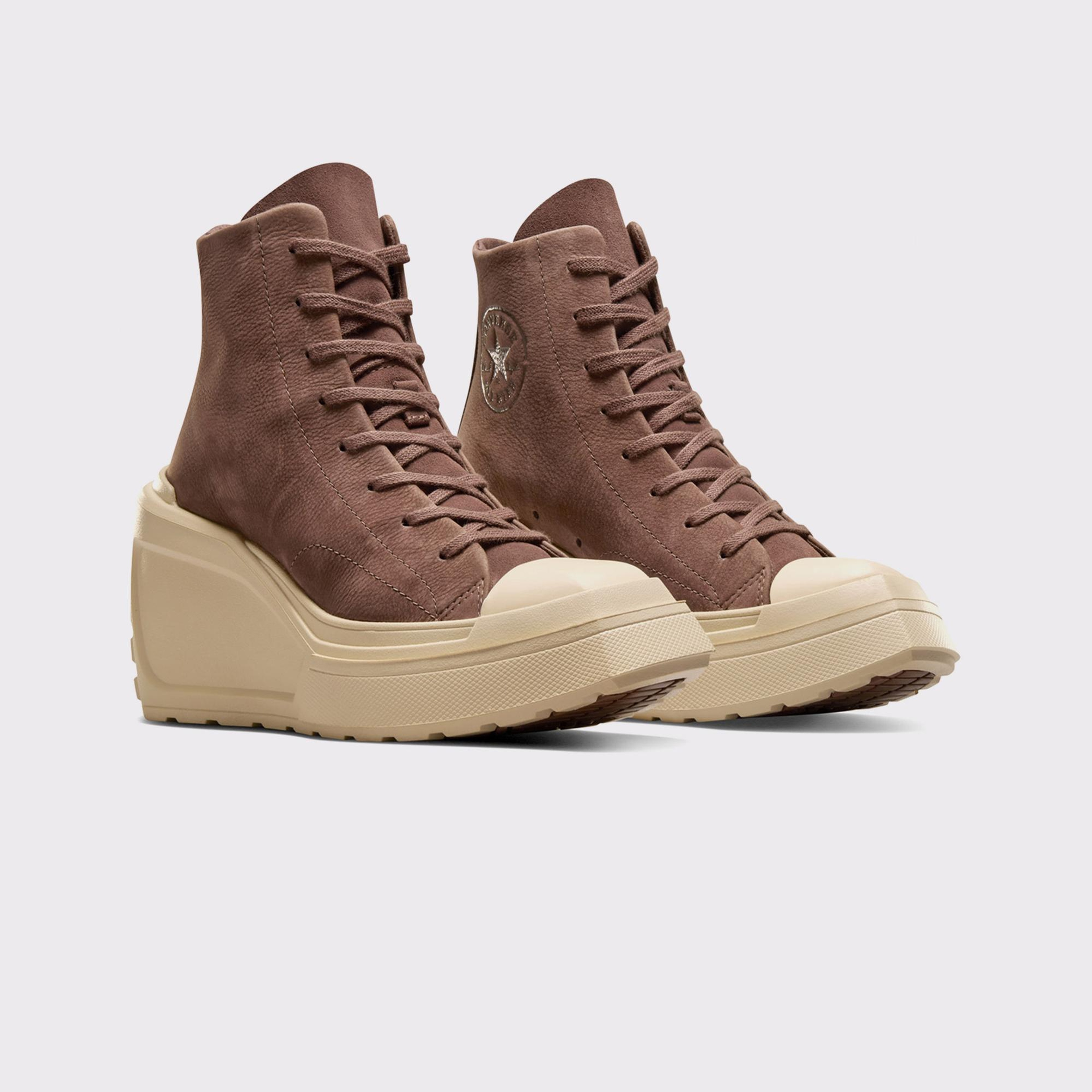 Converse Chuck 70 De Luxe Wedge Kadın Kahverengi Deri Platform Sneaker