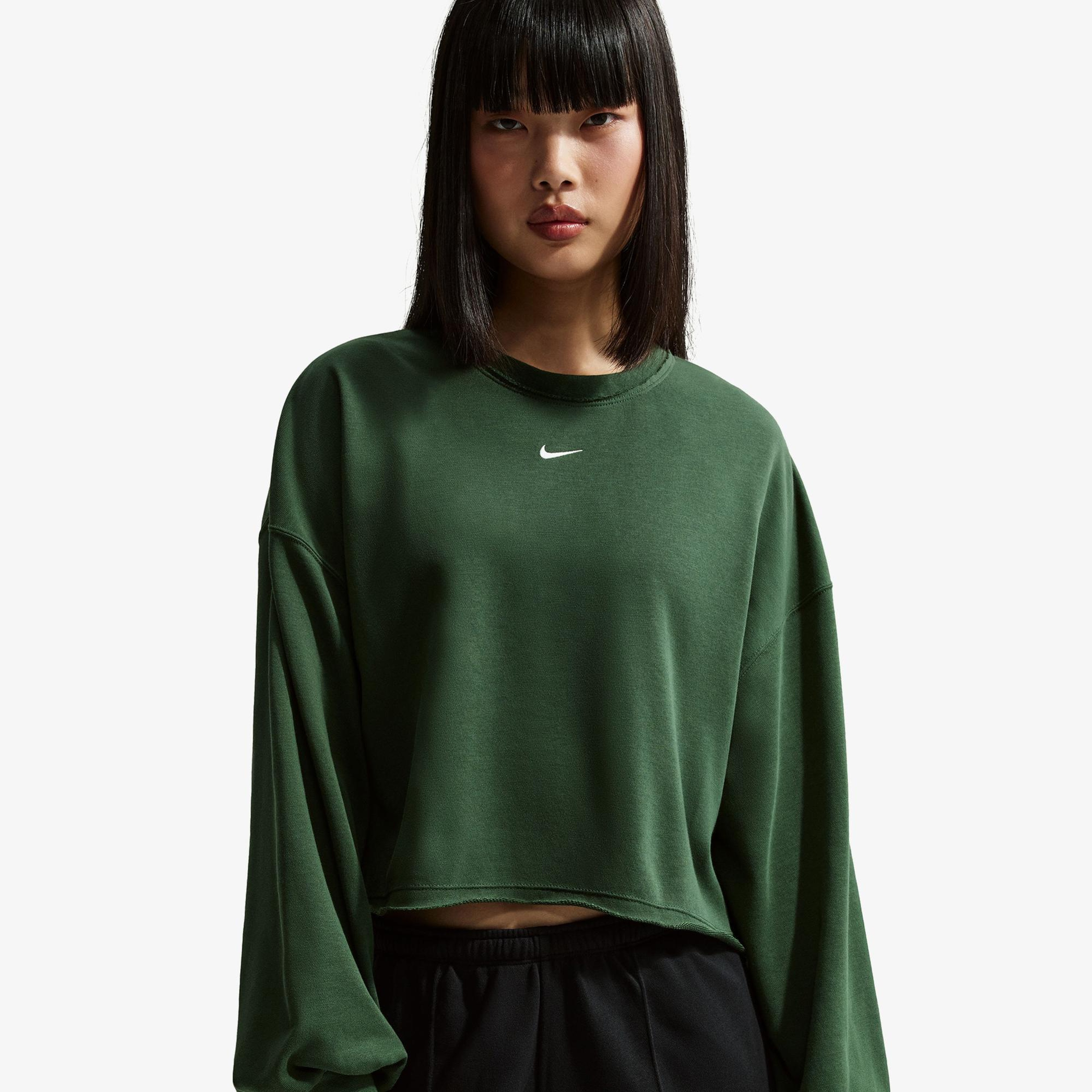 Nike Sportswear Chill Terry Kadın Yeşil Sweatshirt