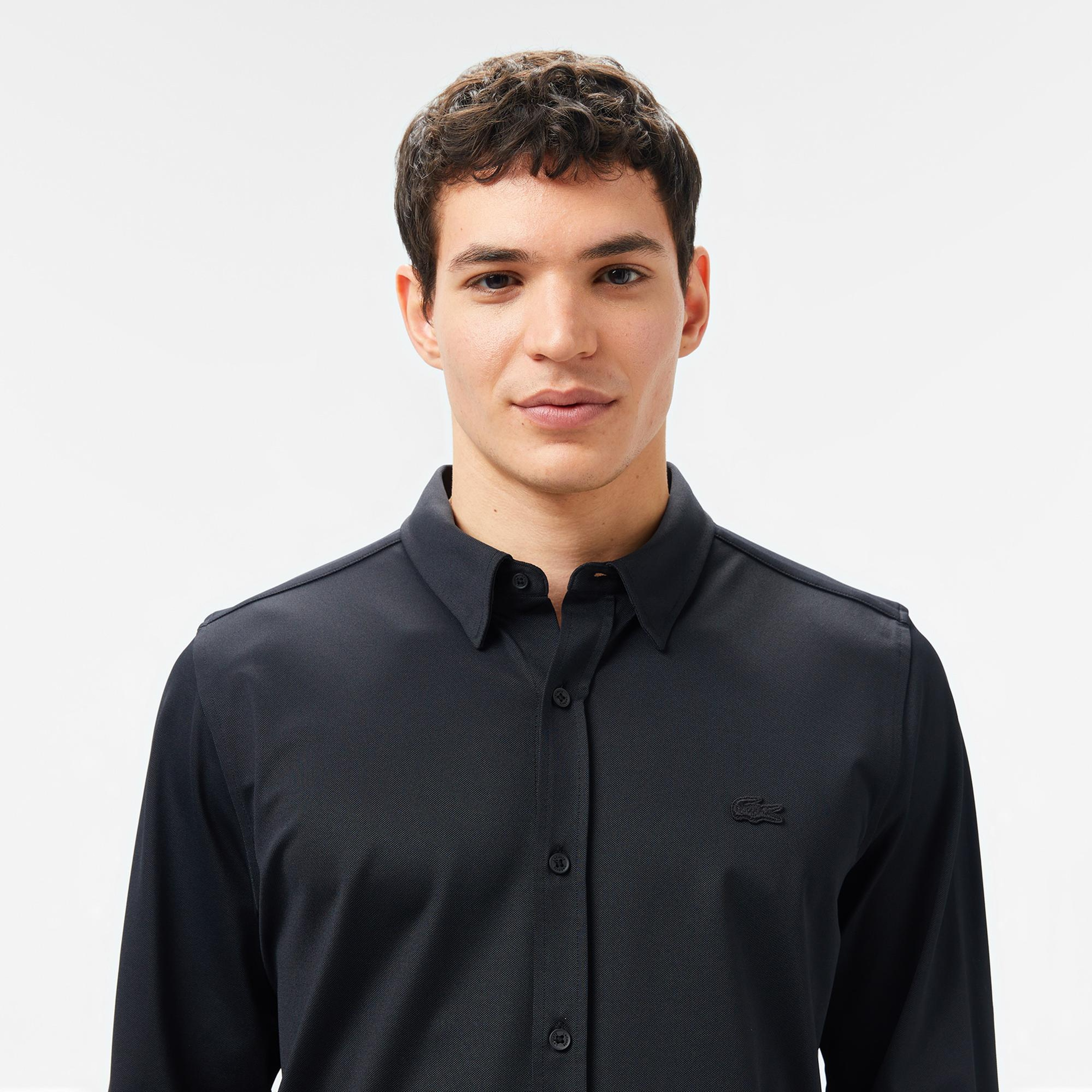 Lacoste Erkek Slim Fit Siyah Gömlek