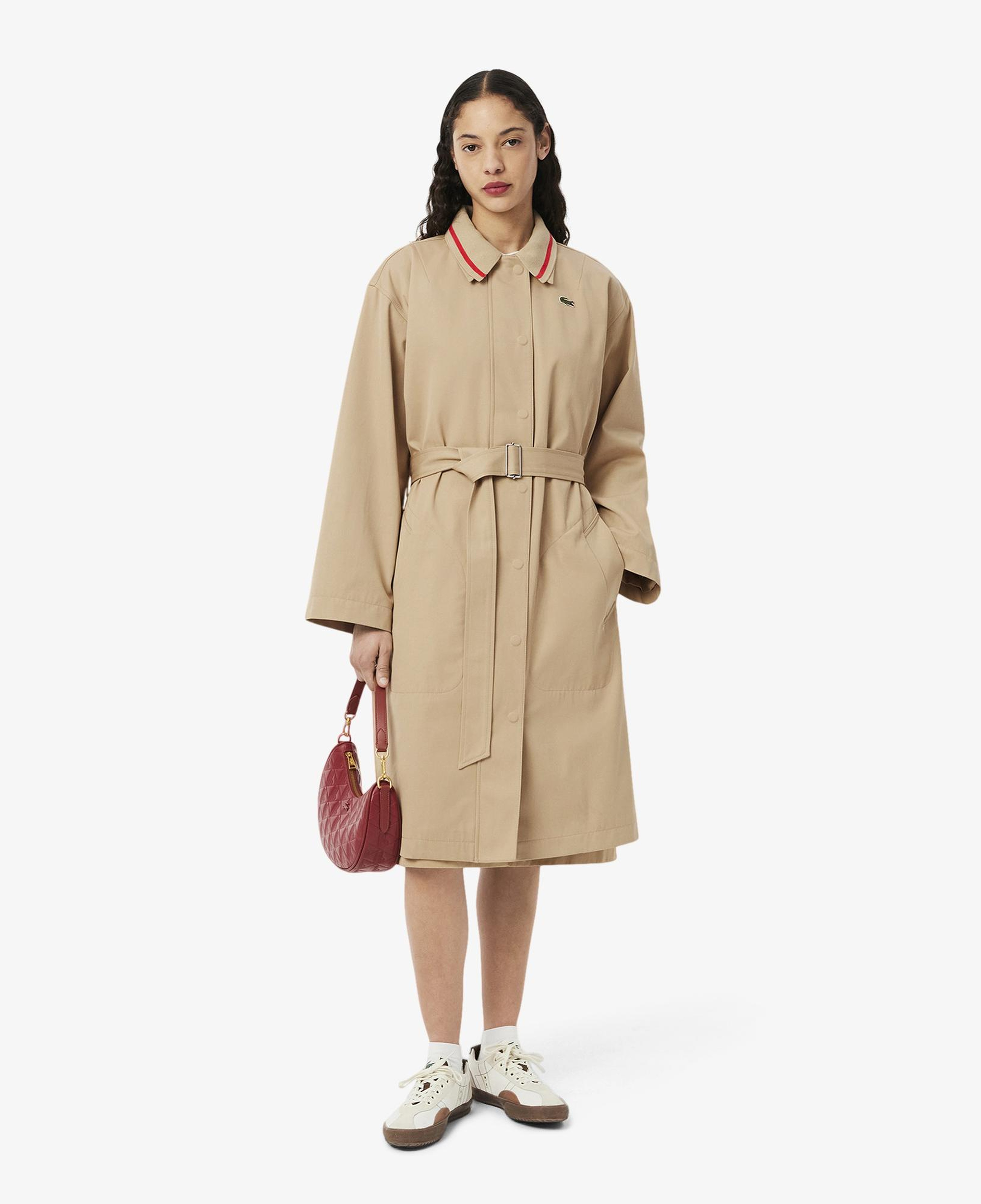 Lacoste Kadın Relaxed Fit Bej Trençkot
