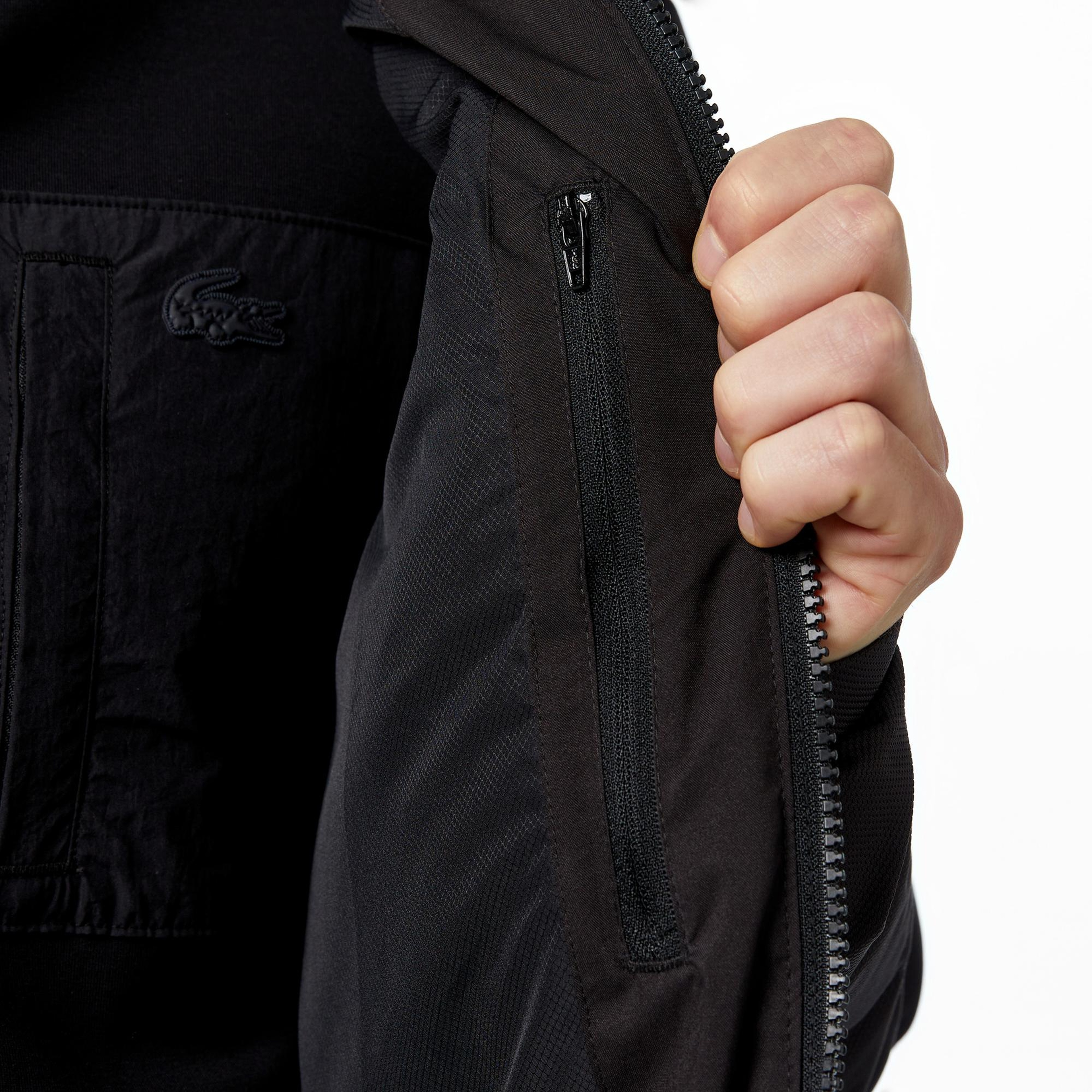 Lacoste Erkek Kapüşonlu Siyah Şişme Mont