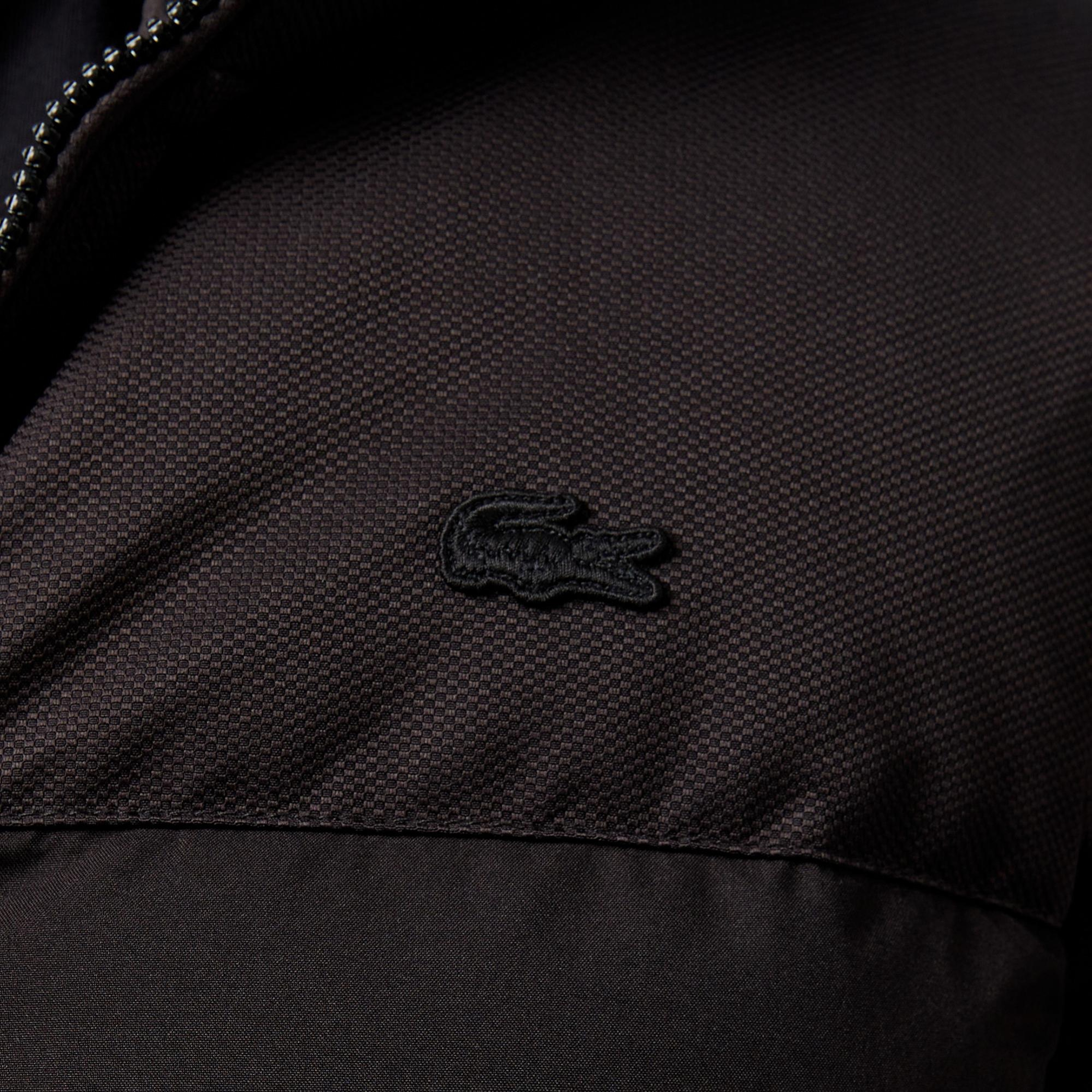 Lacoste Erkek Kapüşonlu Siyah Şişme Mont