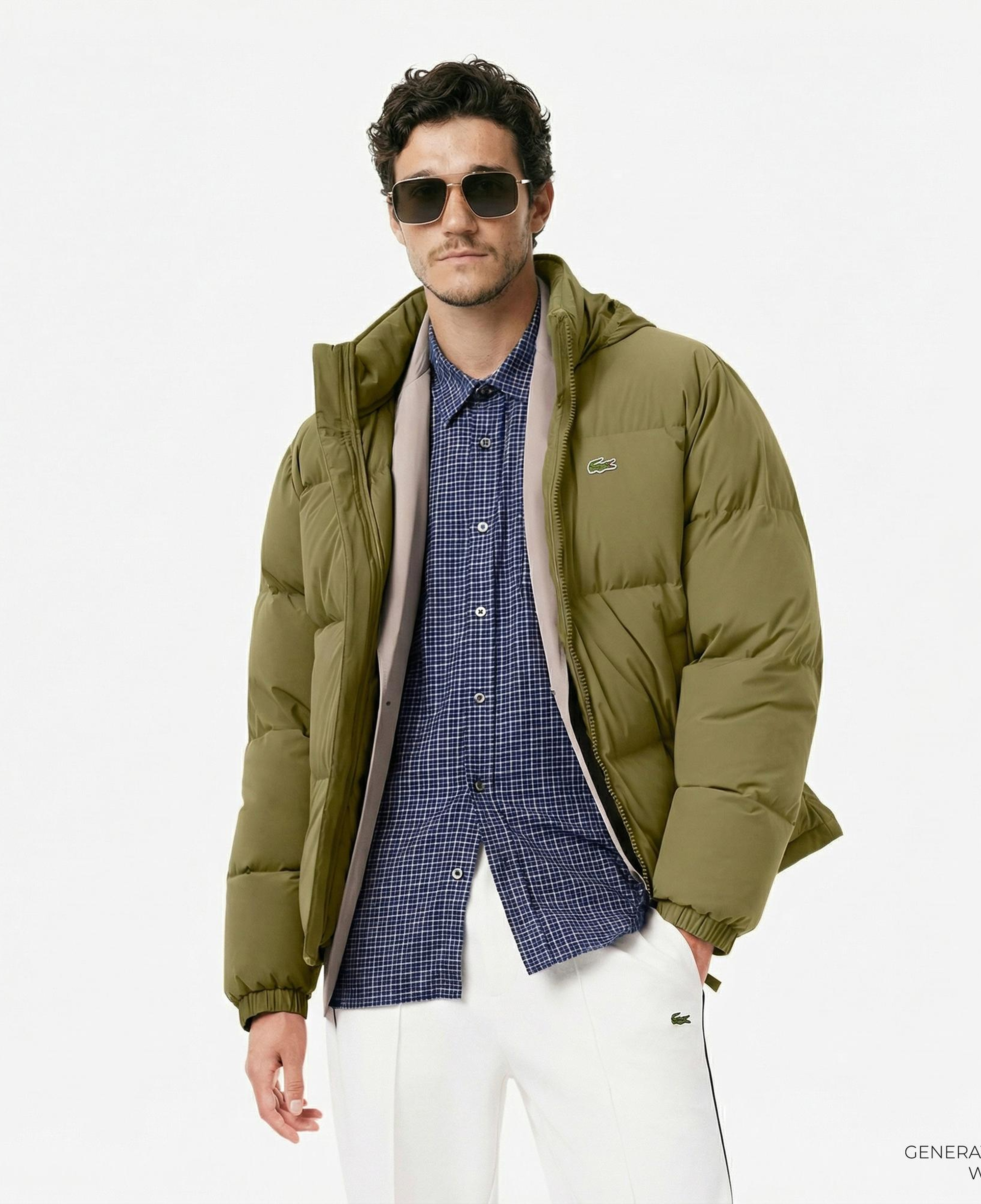 Lacoste Erkek Relaxed Fit Kapüşonlu Haki Mont