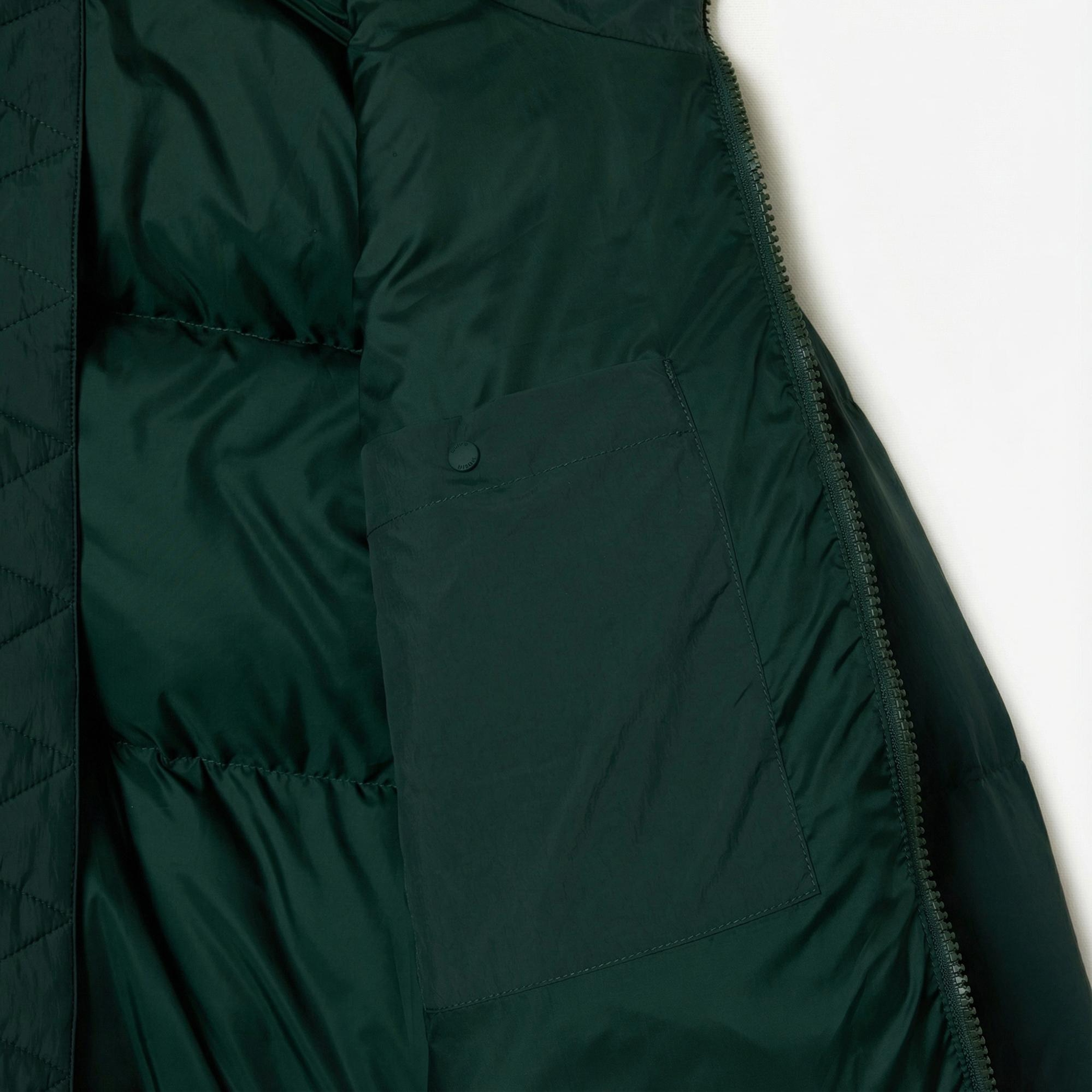 Lacoste Kadın Relaxed Fit Kapüşonlu Koyu Yeşil Şişme Mont