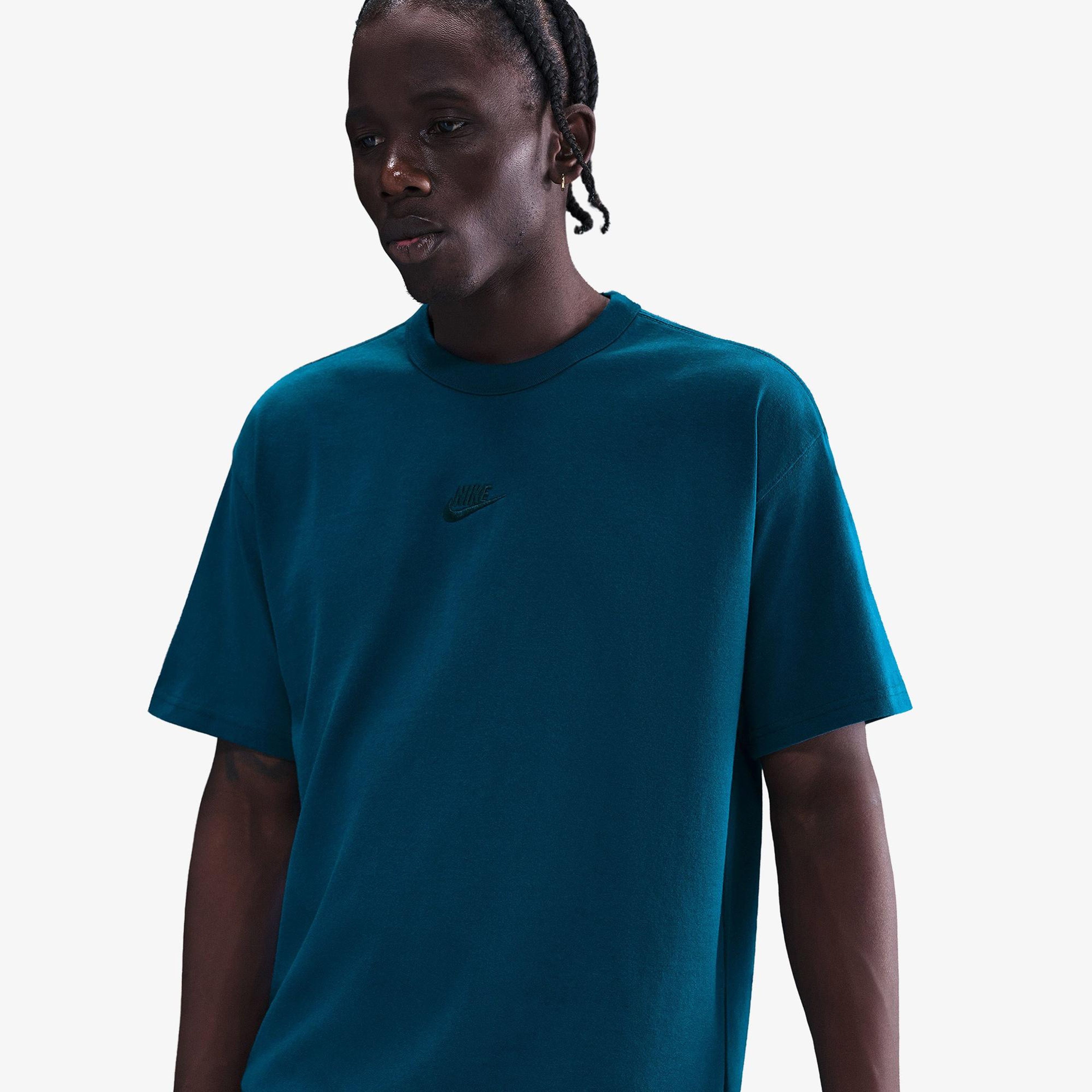Nike Sportswear Premium Essentials Erkek Mavi T-Shirt