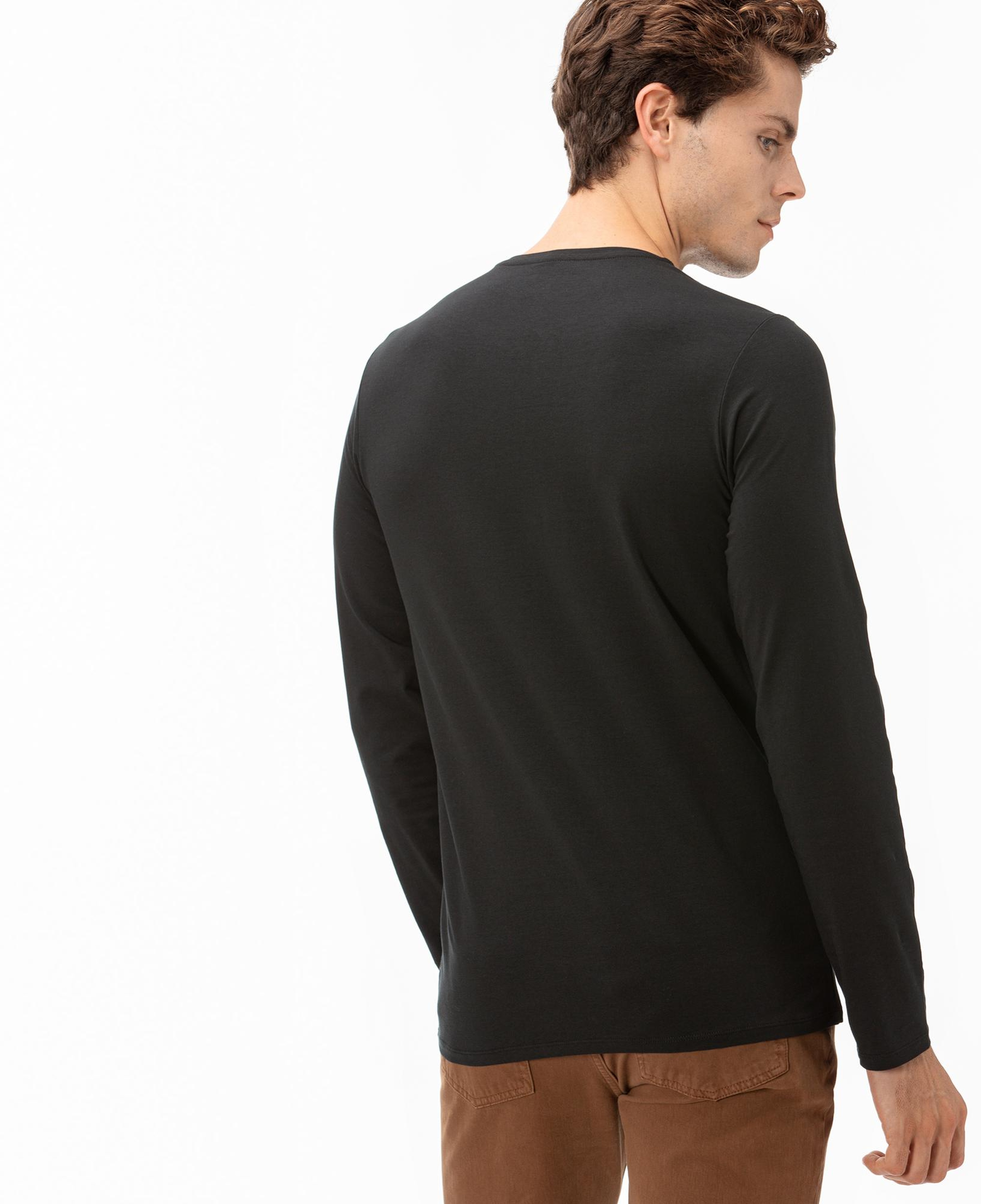 Lacoste Erkek Regular Fit Uzun Kollu Bisiklet Yaka Siyah T-Shirt