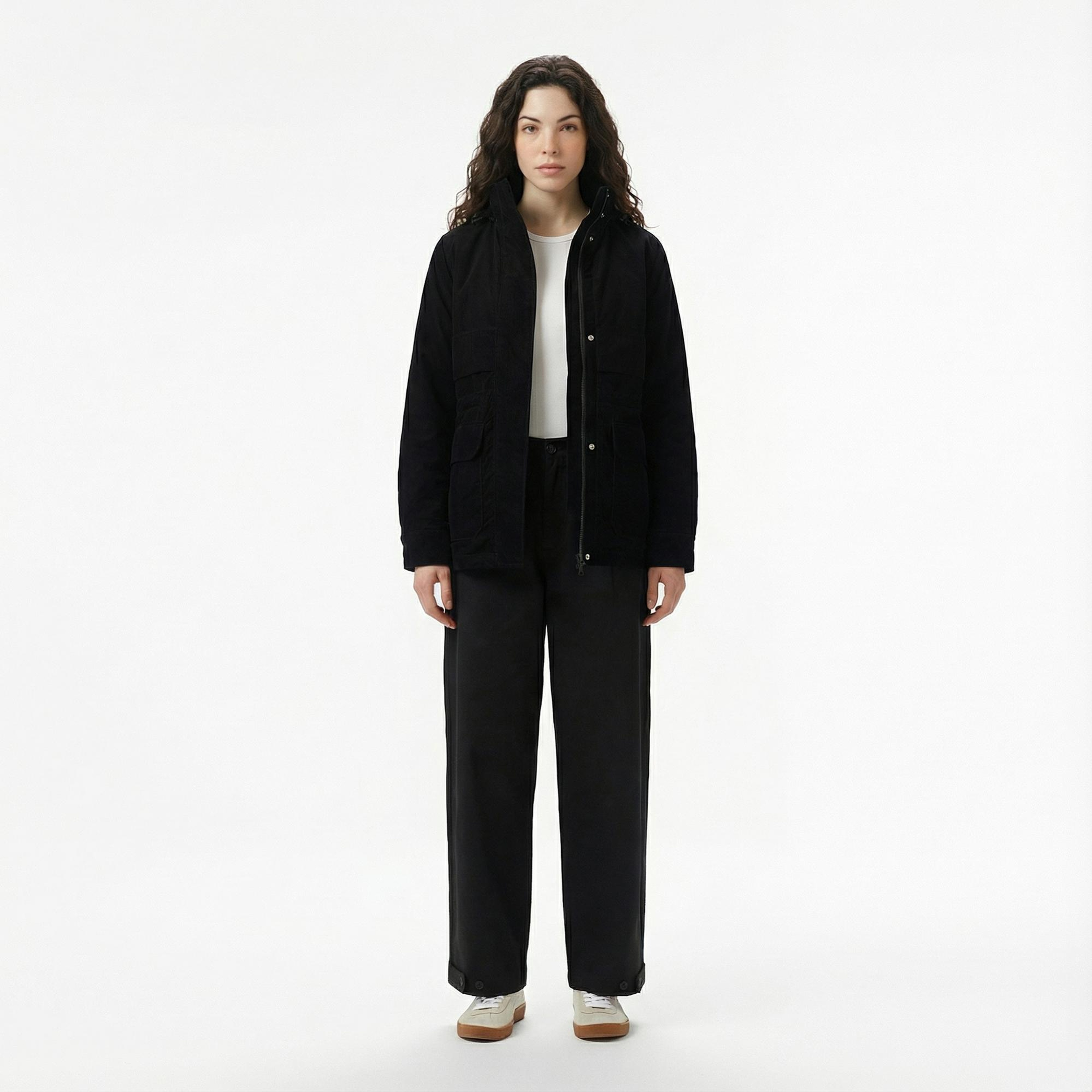 Lacoste Kadın Kapüşonlu Siyah Mont