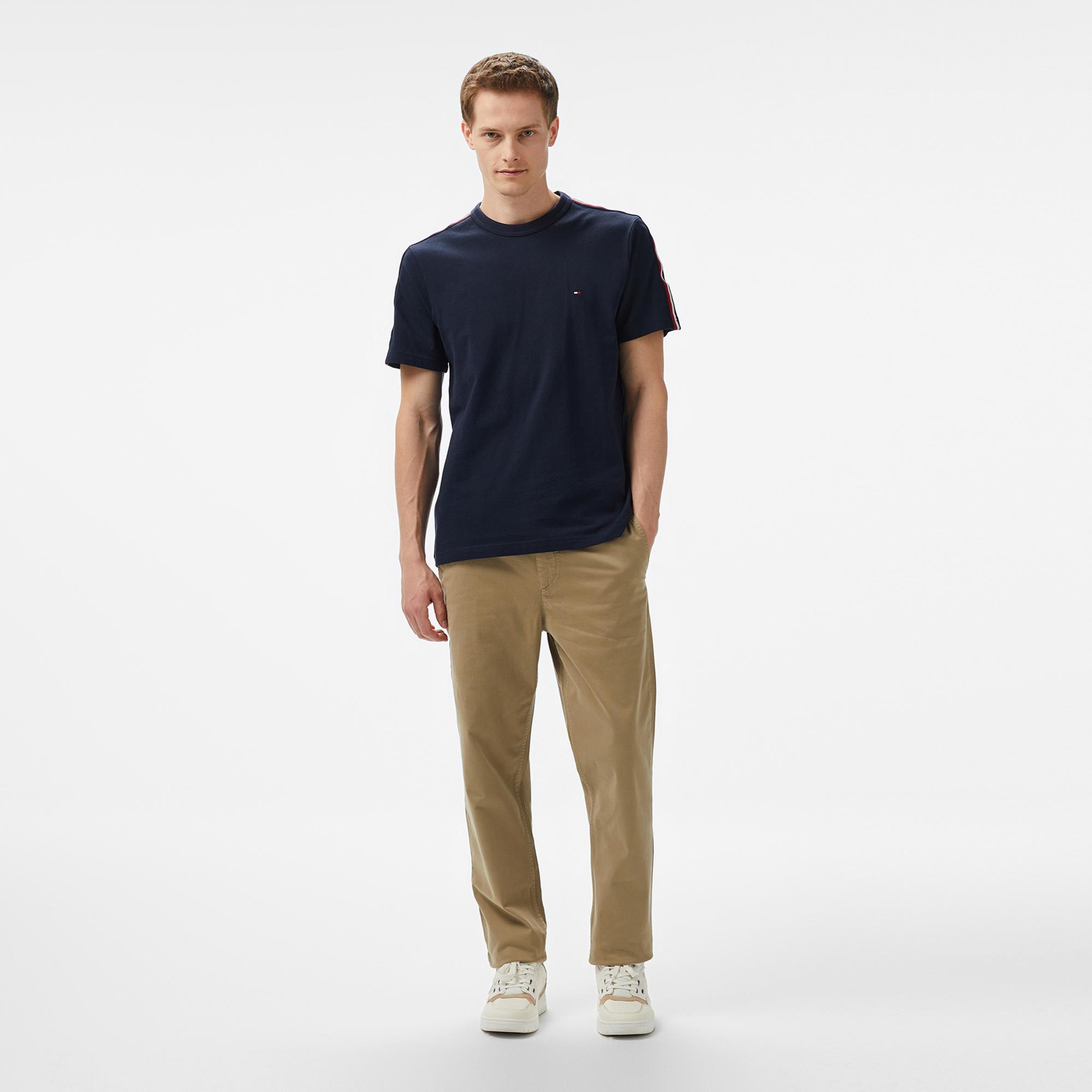 Tommy Hilfiger Global Stripe Tape Erkek Lacivert T-Shirt