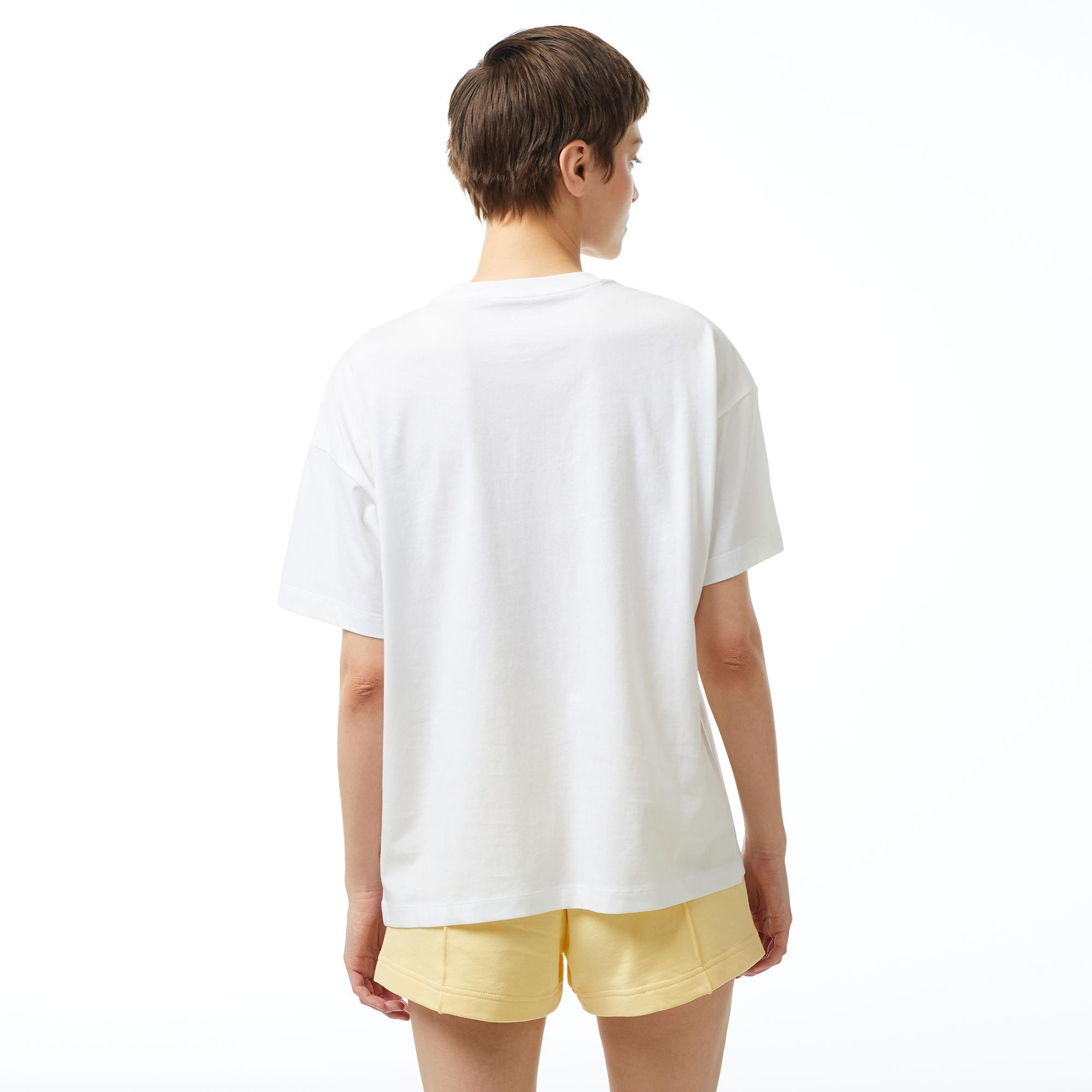 Converse Wordmark Relaxed Fit Baskılı Kadın Beyaz T-Shirt
