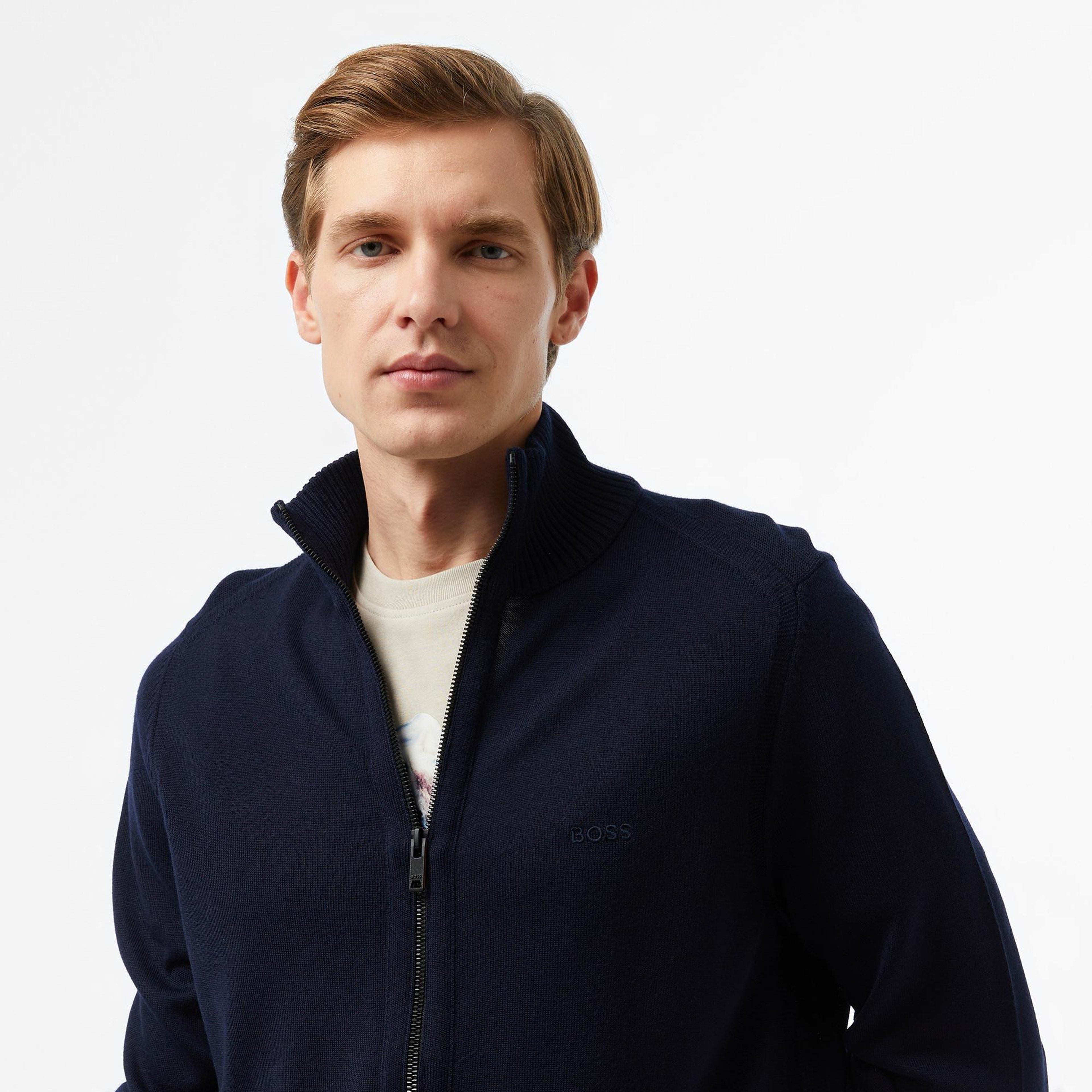 Boss Erkek Lacivert Hırka